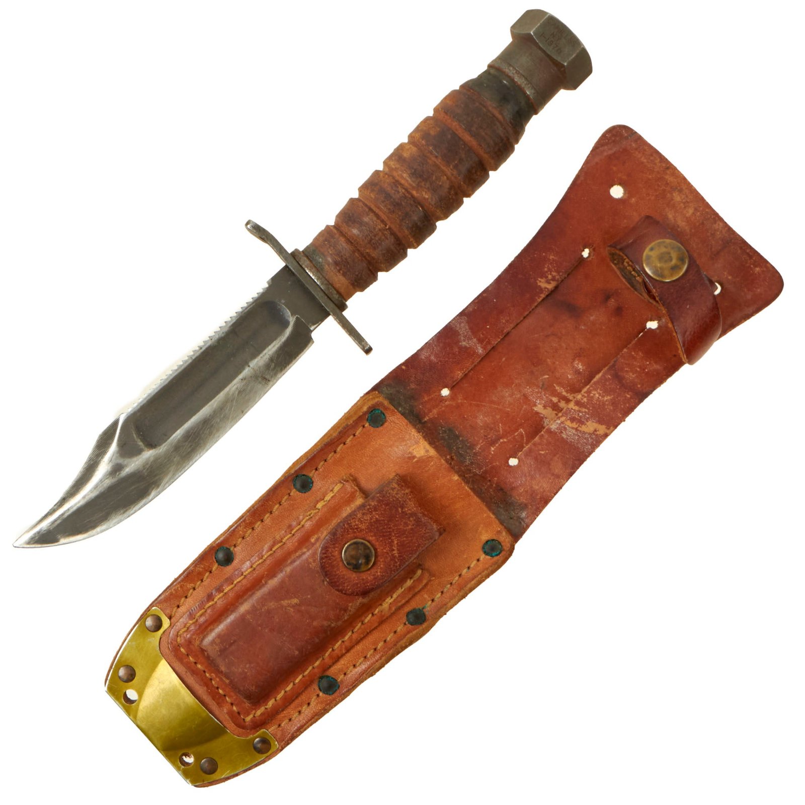 Buy Original U.S. Vietnam War "Jet Pilot" Air Force Survival Knife by Camillus with Scabbard & Whetstone - Dated 1970 | Original Firearms Antique For Sale