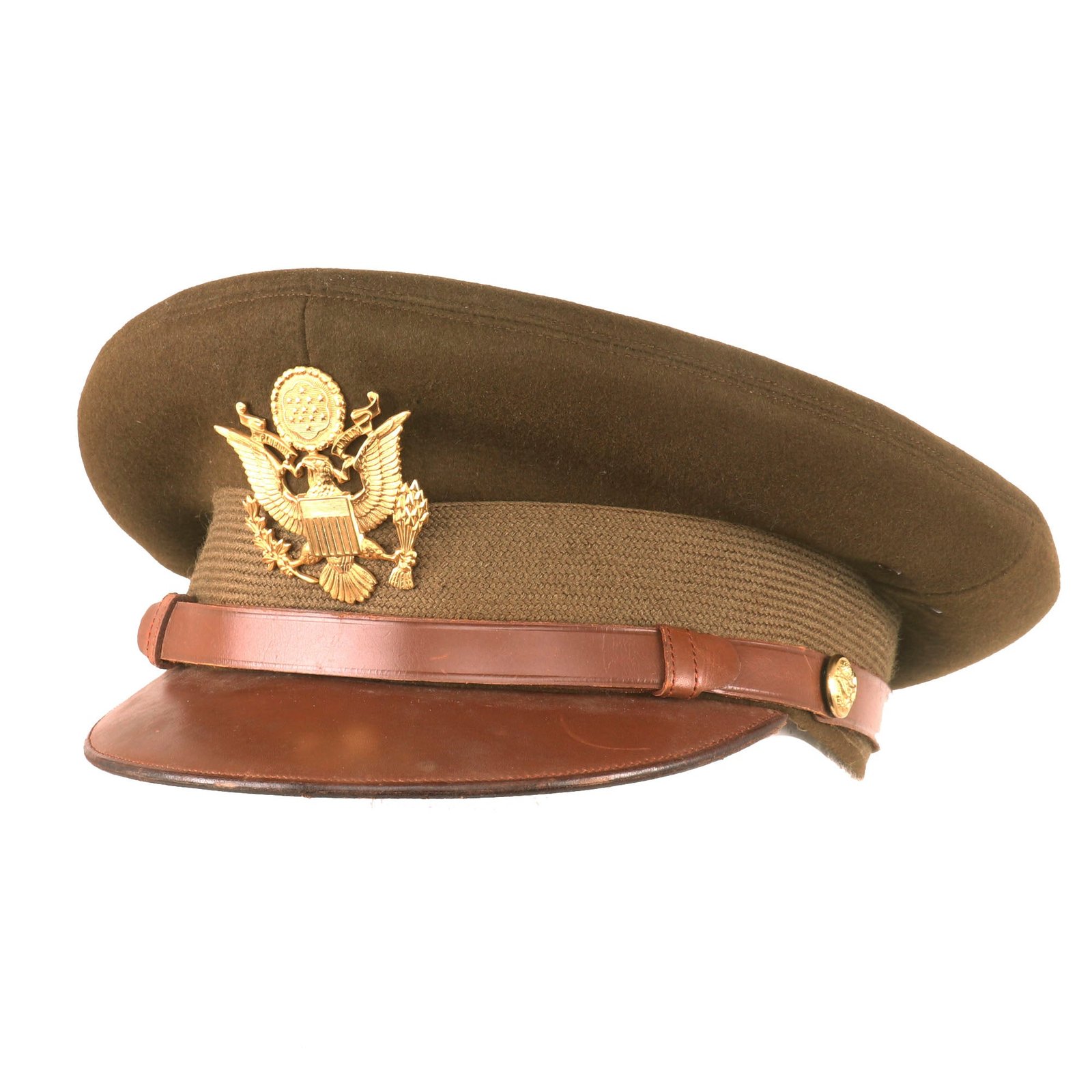 Buy Original U.S. WWII US Army Officer’s Luxenberg Visor Cap Named to Captain Henry J. Briscoe - 325th Glider Infantry Regiment | Original Firearms Antique For Sale