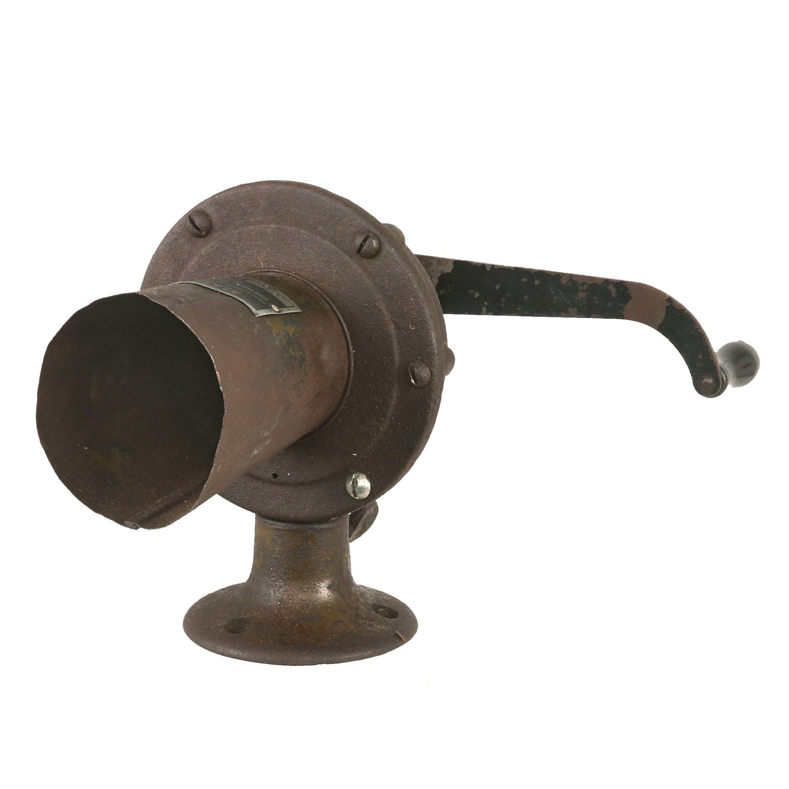 Buy Original WWI U.S. Army Chemical Warfare Service KLAXON - 10 Hand Cranked Gas Alarm - Fully Functional | Original Firearms Antique For Sale