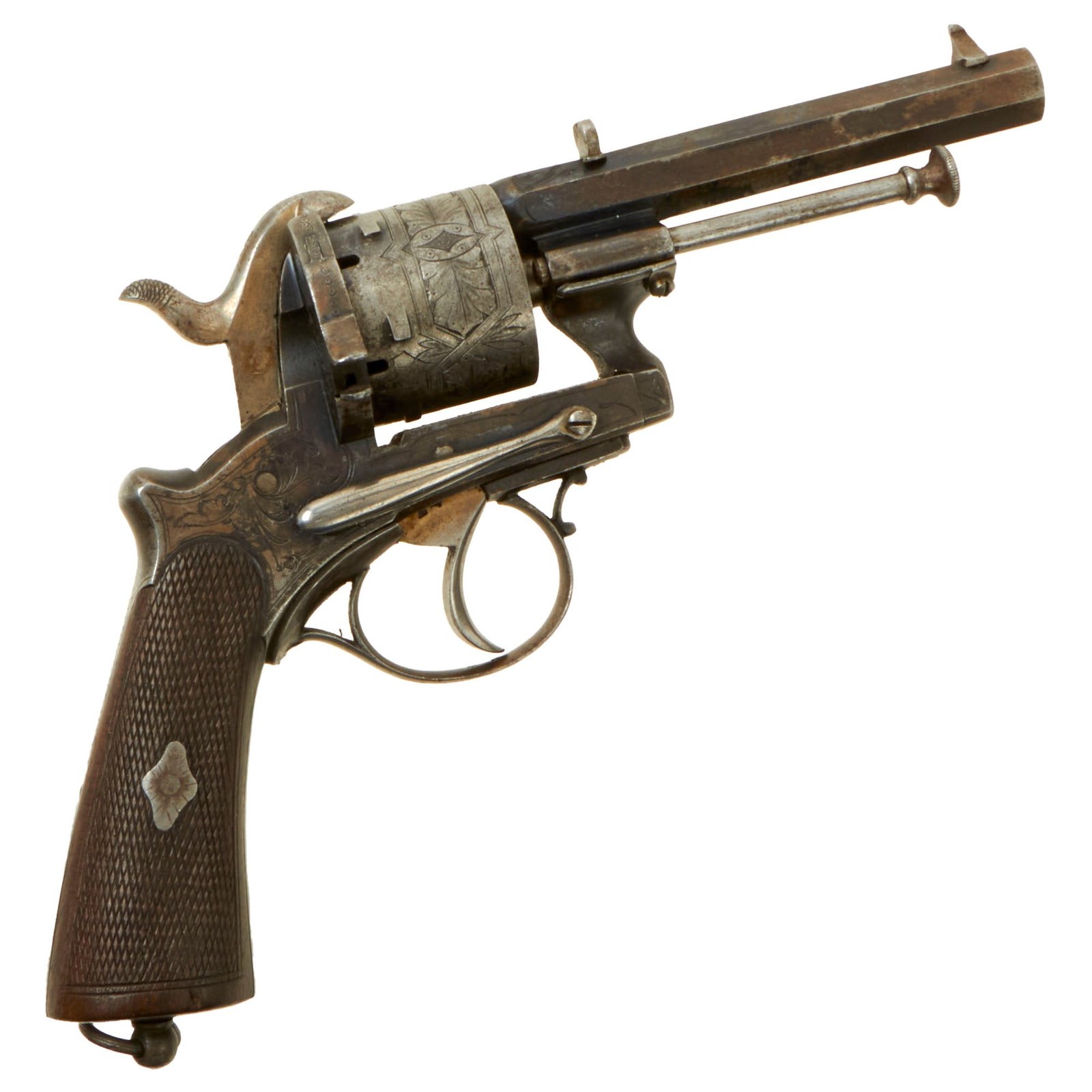 Buy Original U.S. Civil War Era Continental Engraved 9mm Pinfire Double Action Revolver Serial 58875 - c. 1860 | Original Firearms Antique For Sale