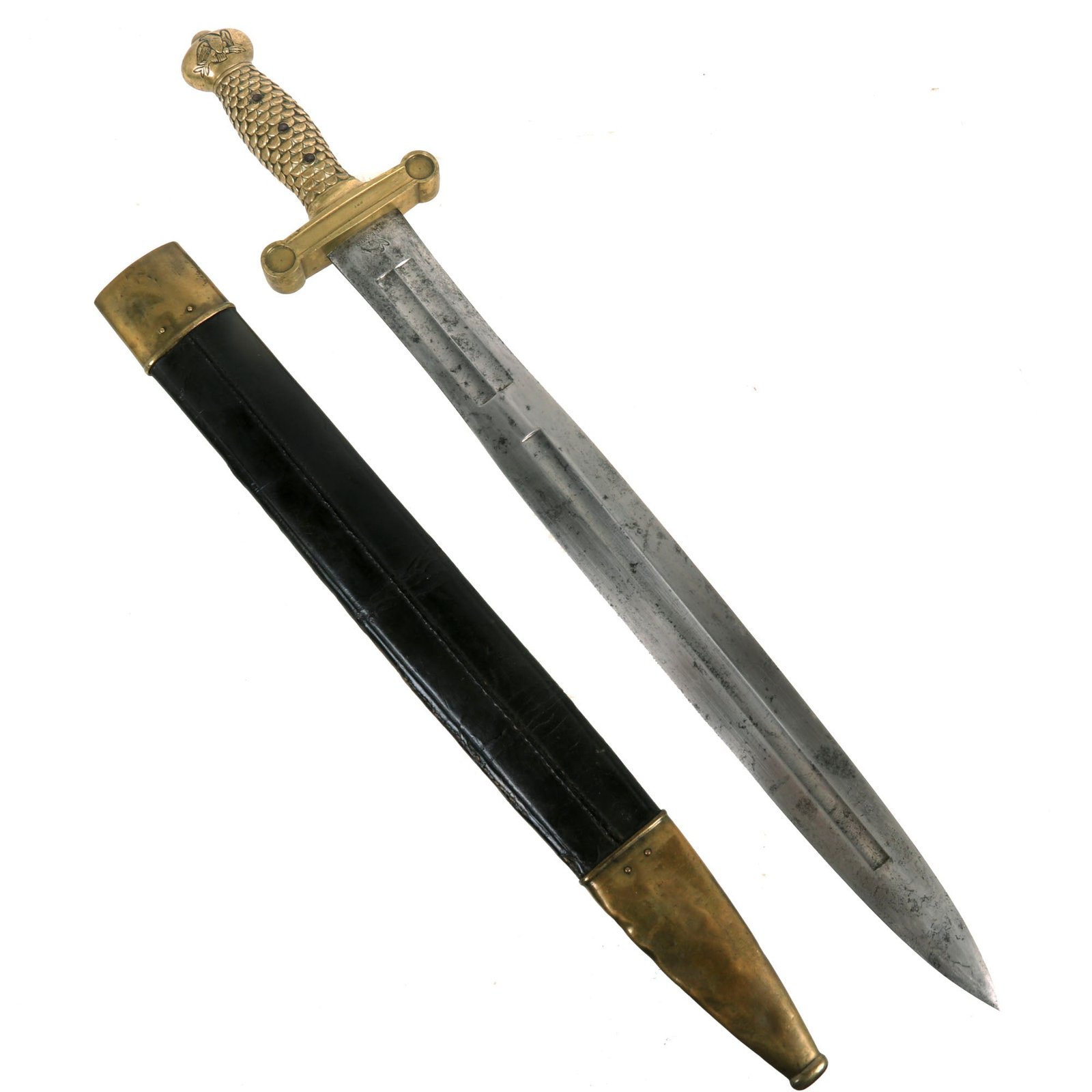 Buy Original U.S. Mexican American War Ames Model 1832 Artillery Short Sword with Scabbard - Desirably Dated 1845 | Original Firearms Antique For Sale