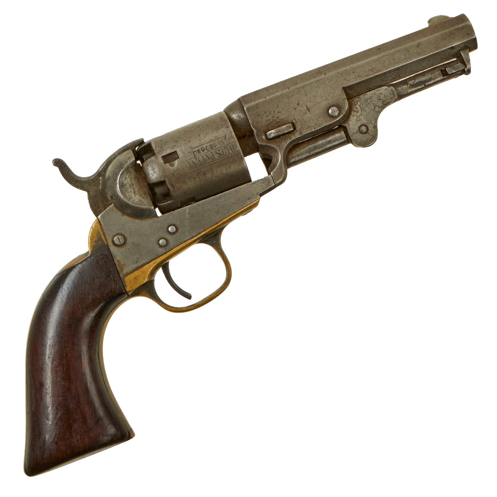 Buy Original U.S. Civil War Era Colt M1849 Pocket Percussion Revolver with 4" Barrel & Partial Cylinder Scene Made in 1857 - Serial 132894 | Original Firearms Antique For Sale