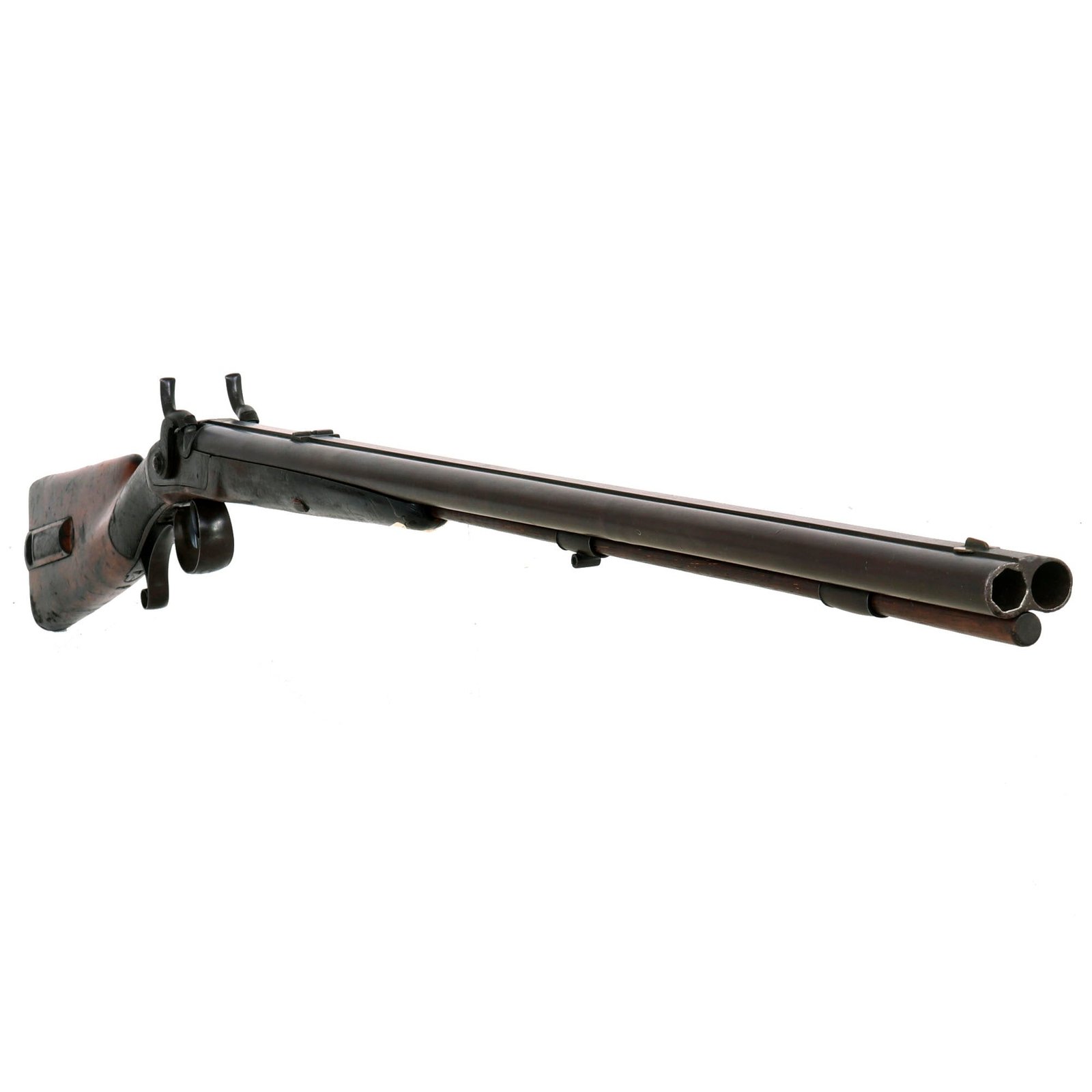 Buy Original 19th Century German Double Barreled Cape Combination Gun Marked E. Biele a Uhÿst - Circa 1855 | Original Firearms Antique For Sale