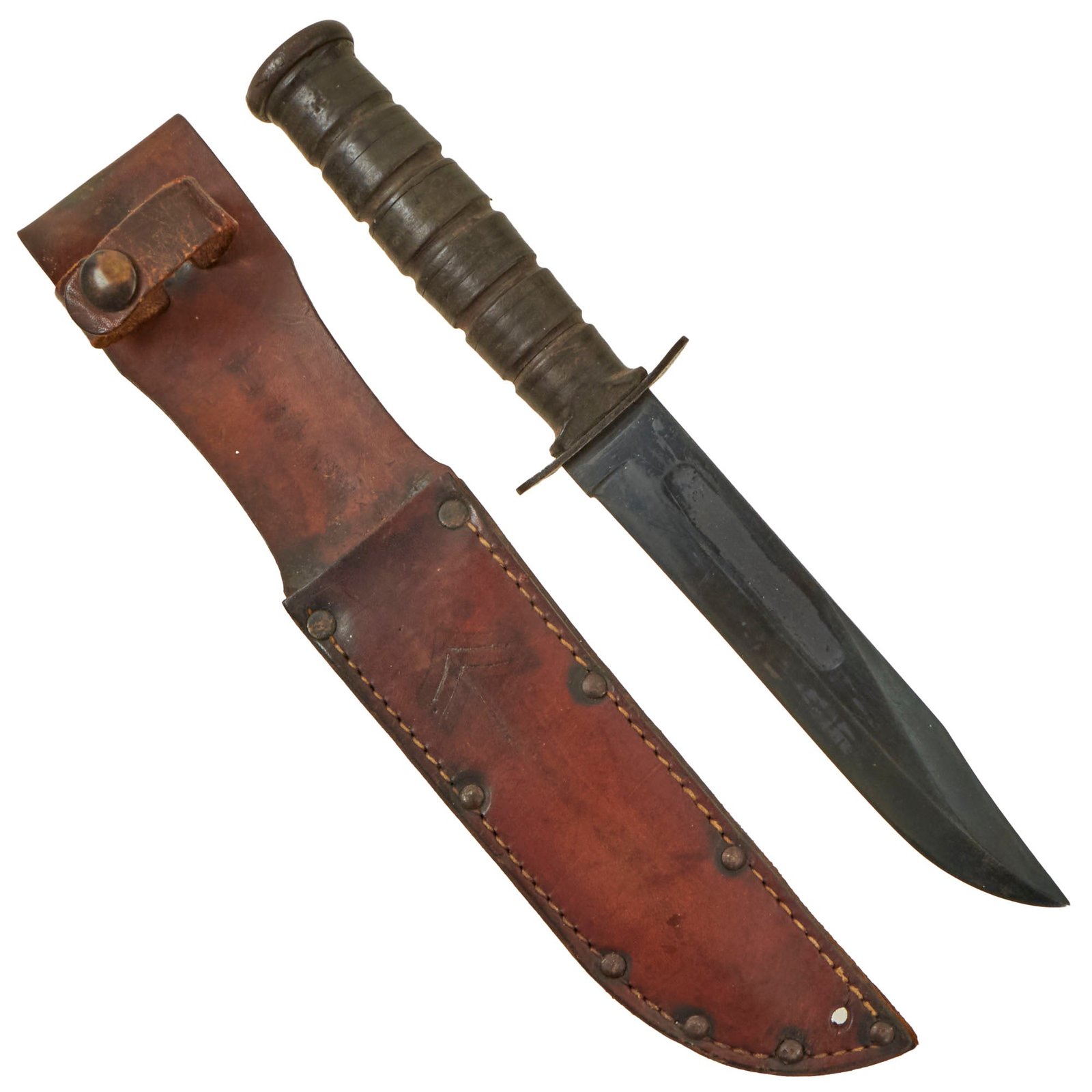 Buy Original U.S. WWII USMC Mark 2 KA-BAR Fighting Knife by CAMILLUS in Leather Sheath | Original Firearms Antique For Sale