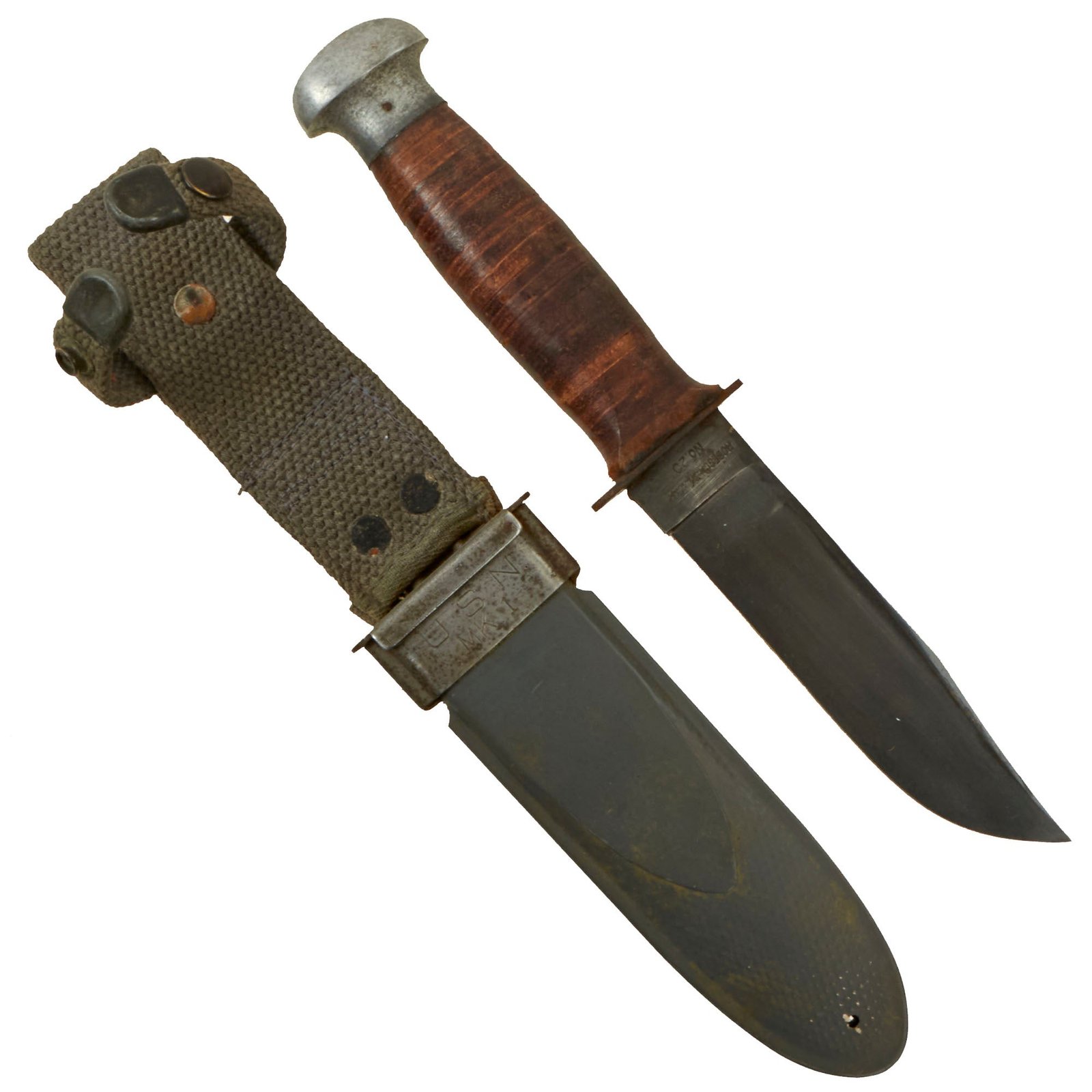 Buy Original U.S. WWII Navy USN Mark 1 Robeson ShurEdge No. 20 Fighting Knife with Mk1 Scabbard | Original Firearms Antique For Sale
