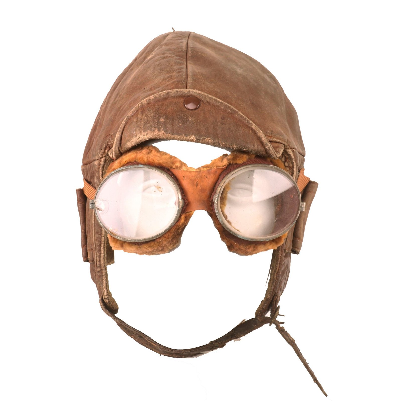 Buy Original British WWI Royal Flying Corps Leather Flying Helmet with Goggles | Original Firearms Antique For Sale