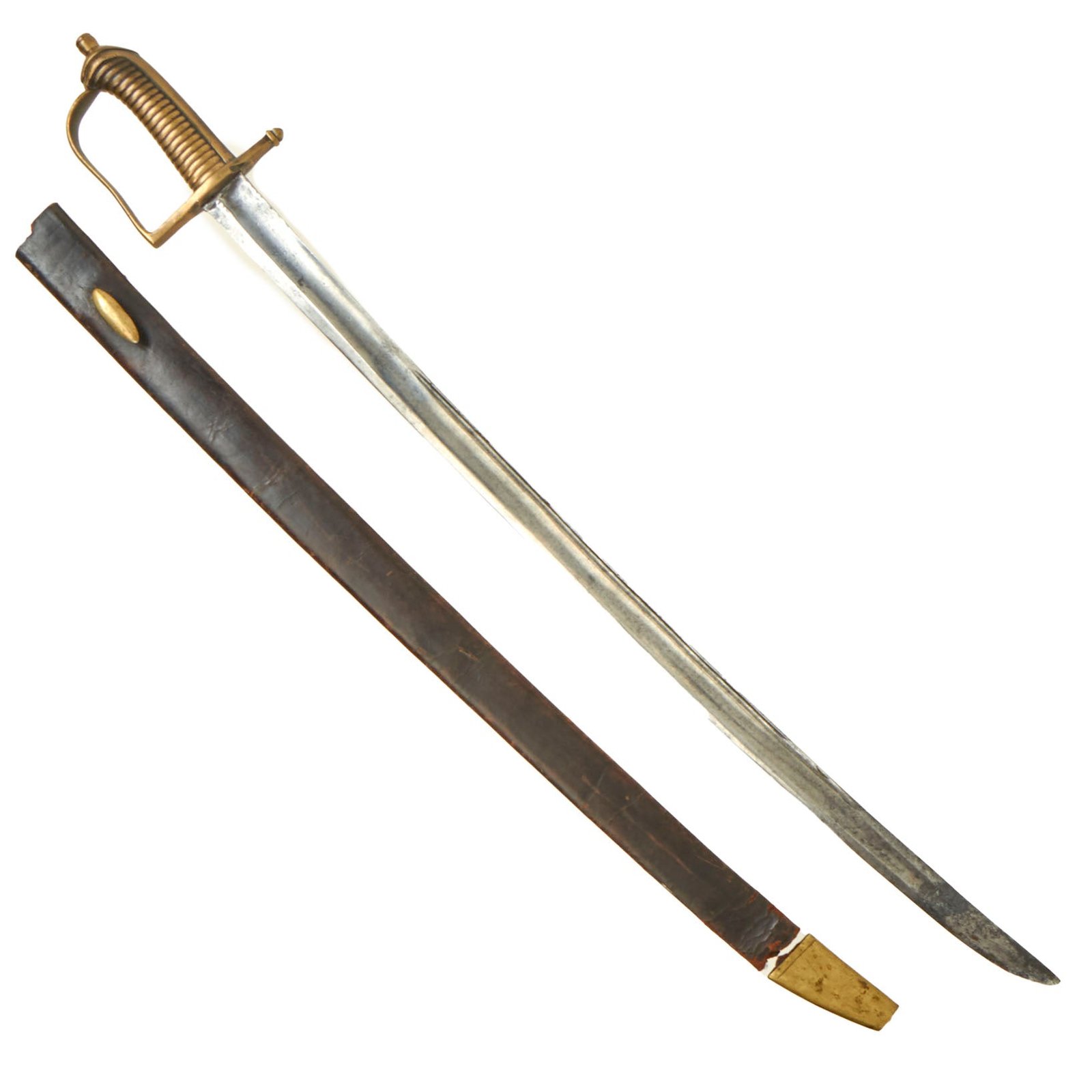 Buy Original American Revolutionary War Era French Grenadier Model 1767 “Cutting” Hanger Sword With Scabbard | Original Firearms Antique For Sale