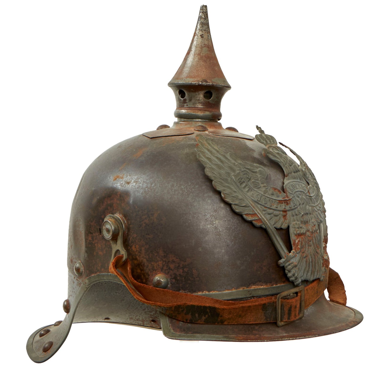 Buy Original German WWI Prussian M1915 Jäger zu Pferde Lobster Tail Pickelhaube Helmet Shell by Schultz & Holdenfleiss - dated 1916 | Original Firearms Antique For Sale