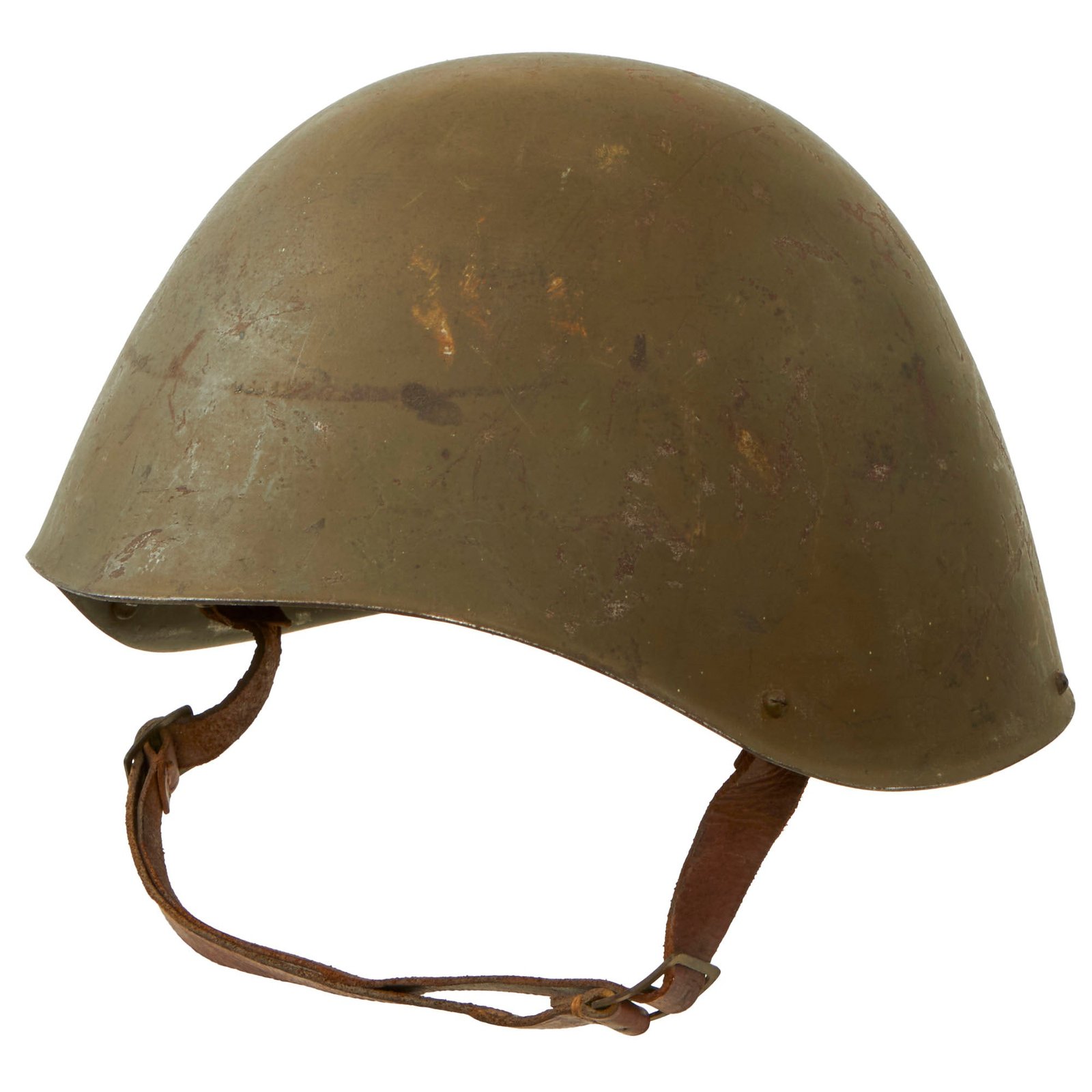 Buy Original WWII Greek Armed Forces M1934/39 Helmet in Correct Wartime Configuration - ΕΛΛΗΝΙΚΟΣ ΣΤΡΑΤΟΣ - Size 57 | Original Firearms Antique For Sale