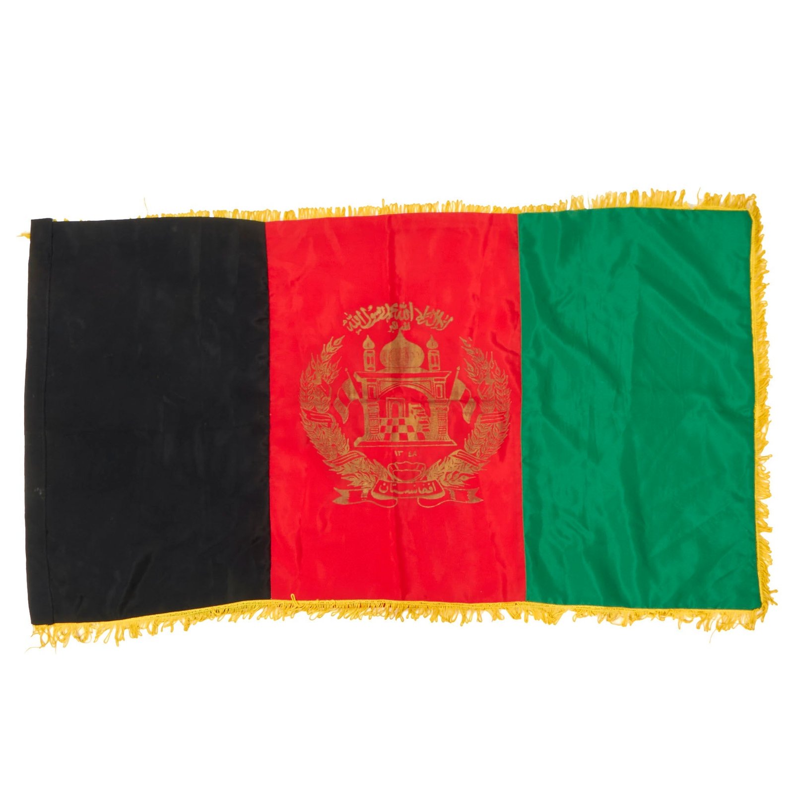 Buy Original U.S. Global War on Terror Operation Enduring Freedom Era Afghan National Army, (ANA) / Afghan National Police (ANP) Small Vehicle Flag of Afghanistan - 39”x29” | Original Firearms Antique For Sale