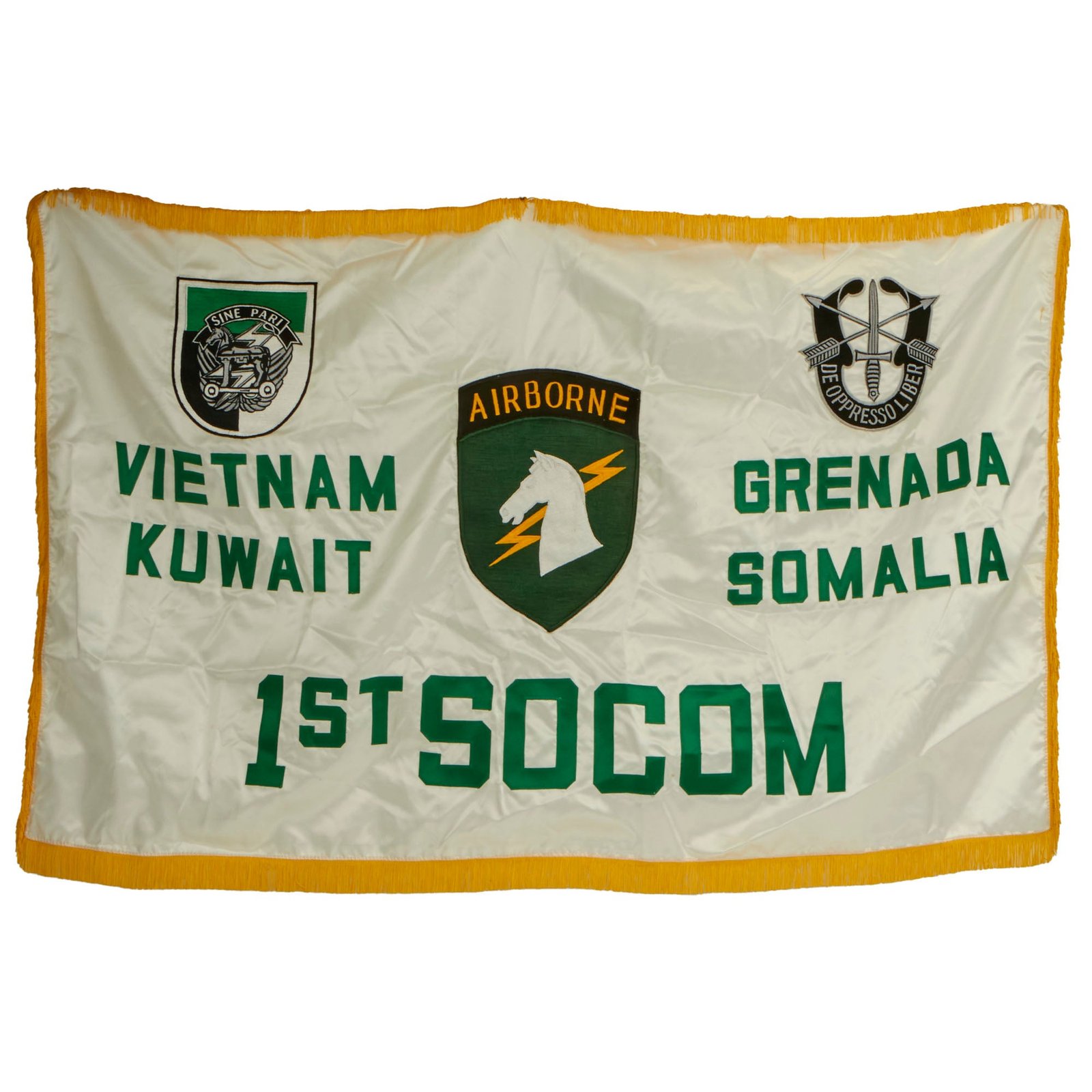 Buy Original U.S. Gulf War Era 1st Special Operations Command SOCOM Unit Flag “Colors” - 5’ x 3’ | Original Firearms Antique For Sale