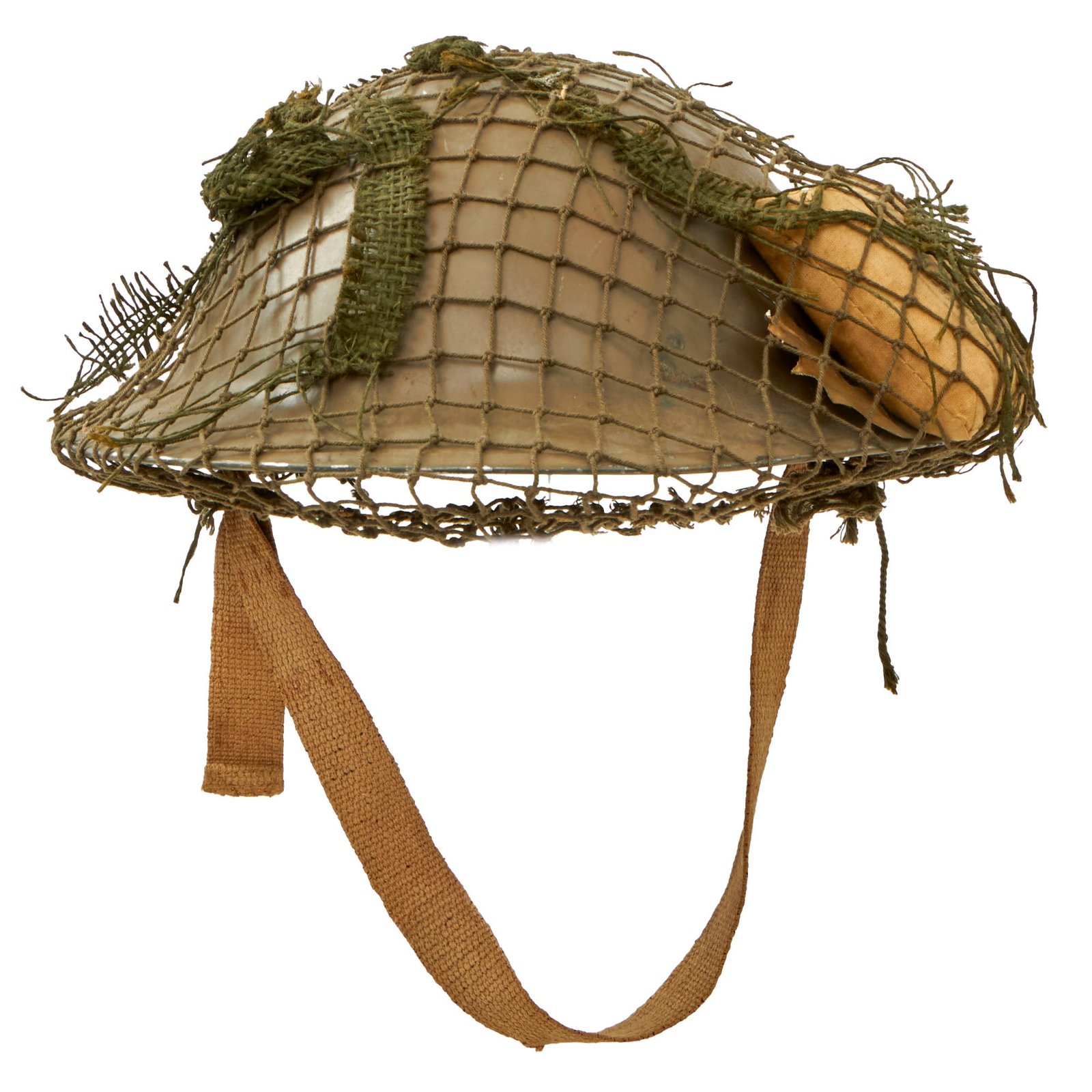 Buy Original British / Commonwealth Countries WWII MkII Brodie Steel Helmet with Helmet Net and Australian Shell Dressing - Dated 1941 | Original Firearms Antique For Sale