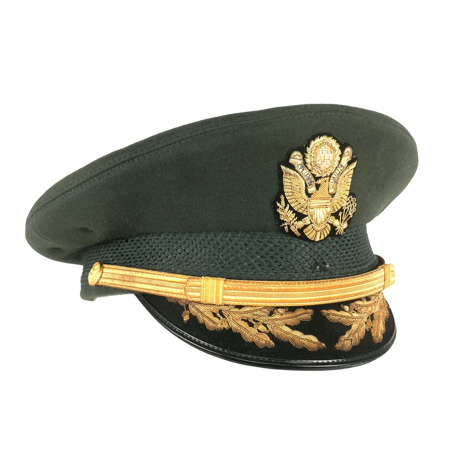 Buy Original U.S. Vietnam War Era Major General Roland Haddaway del Mar Named “Green Service” Uniform Peaked Visor Cap With Bullion Embroidered Insignia - Commander 1st Armored Division (August 1960 – May 1961) | Original Firearms Antique For Sale