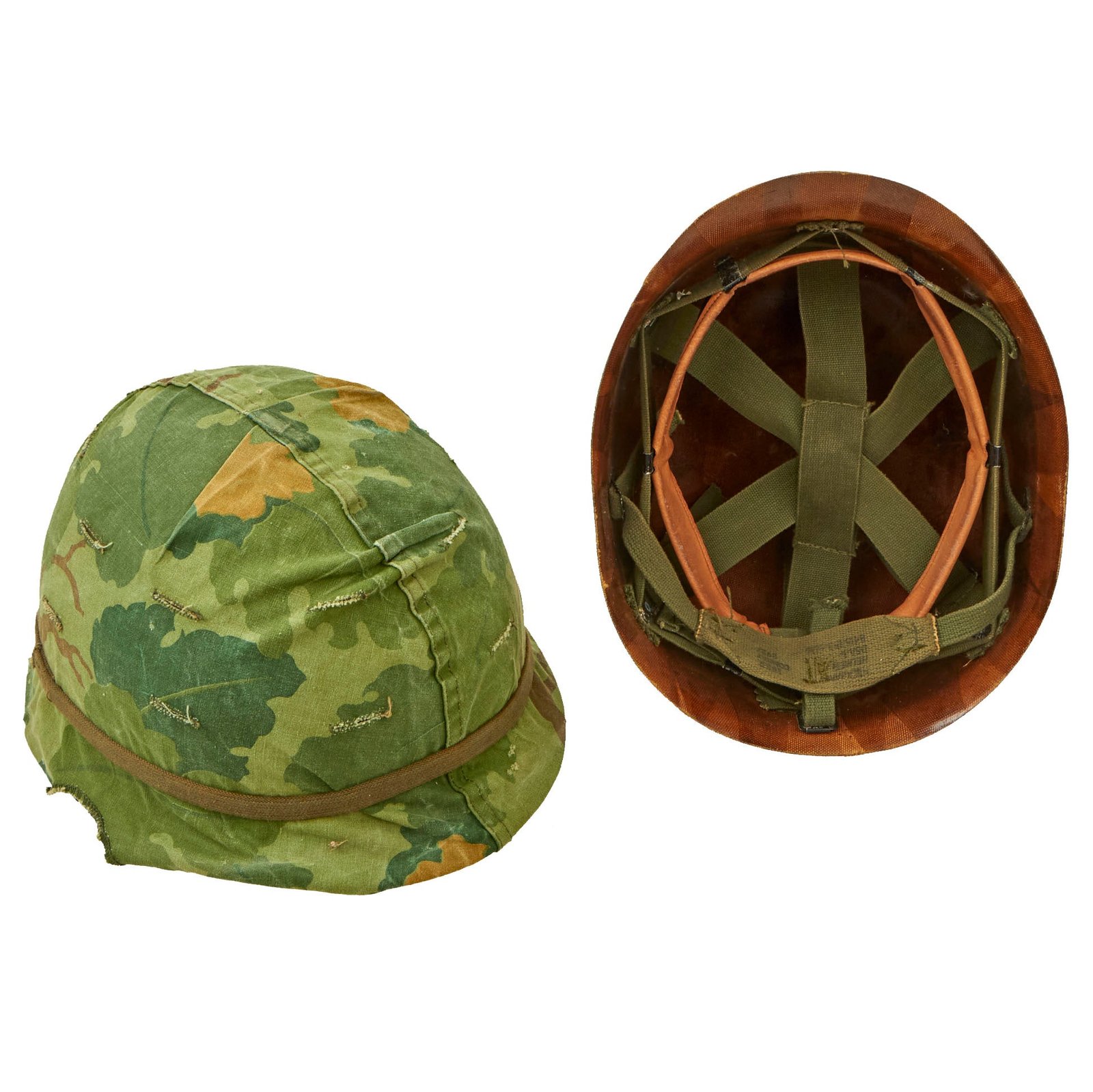 Buy Original U.S. Vietnam War M1 Helmet with Camouflage Cover and Liner | Original Firearms Antique For Sale