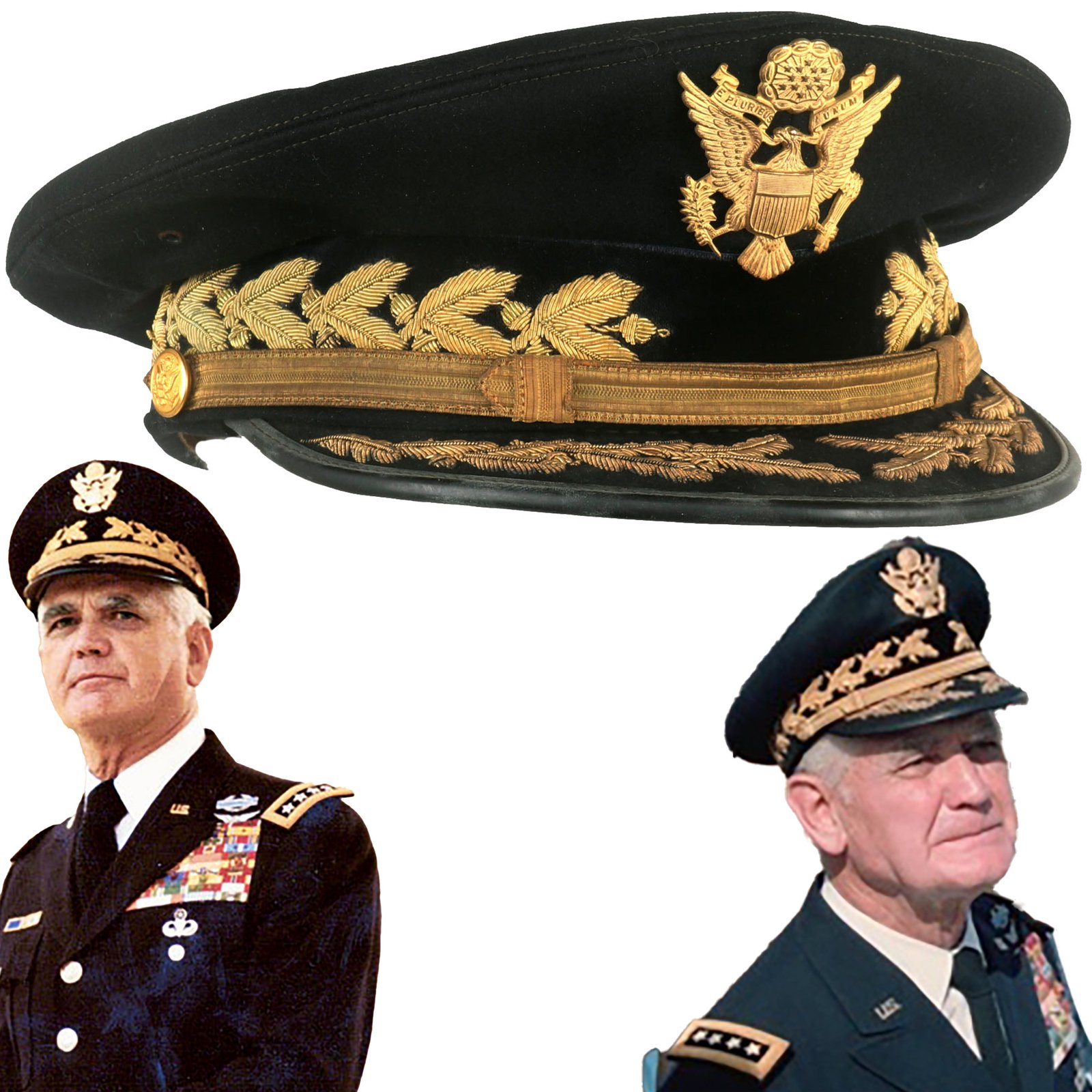 Buy Original U.S. Vietnam Era War General Westmoreland Named Dress Blue Uniform Peaked Visor Cap - Chief of Staff of the United States Army (1968-1972) | Original Firearms Antique For Sale