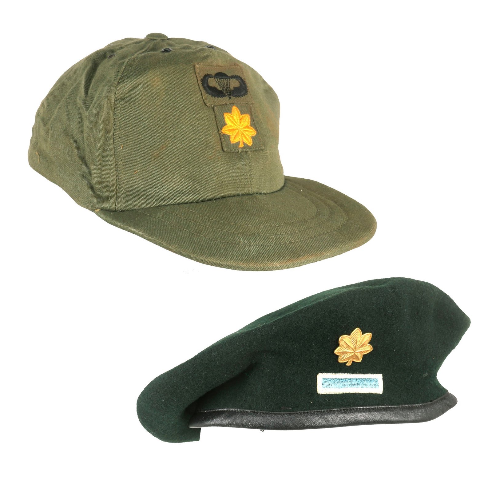 Buy Original U.S. Vietnam War Era Major Leonard Phillips OG-106 Cap with 19th Special Forces Group Airborne Green Beret | Original Firearms Antique For Sale