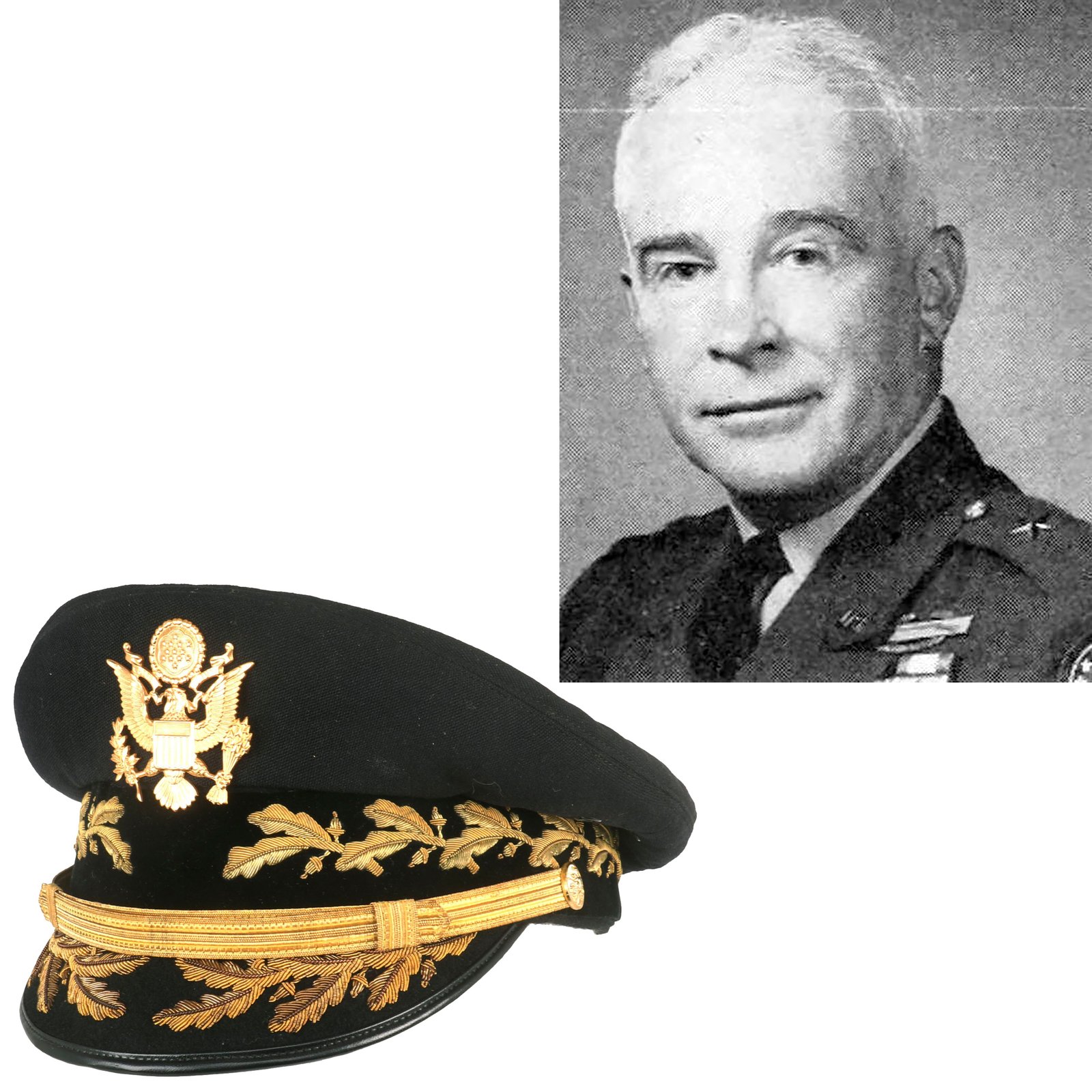 Buy Original U.S. Vietnam War Era Named General Officer’s Dress Blue Uniform Peaked Visor Cap by Devonshire - Brigadier General Donald McGovern, Former Commander 5th Infantry | Original Firearms Antique For Sale