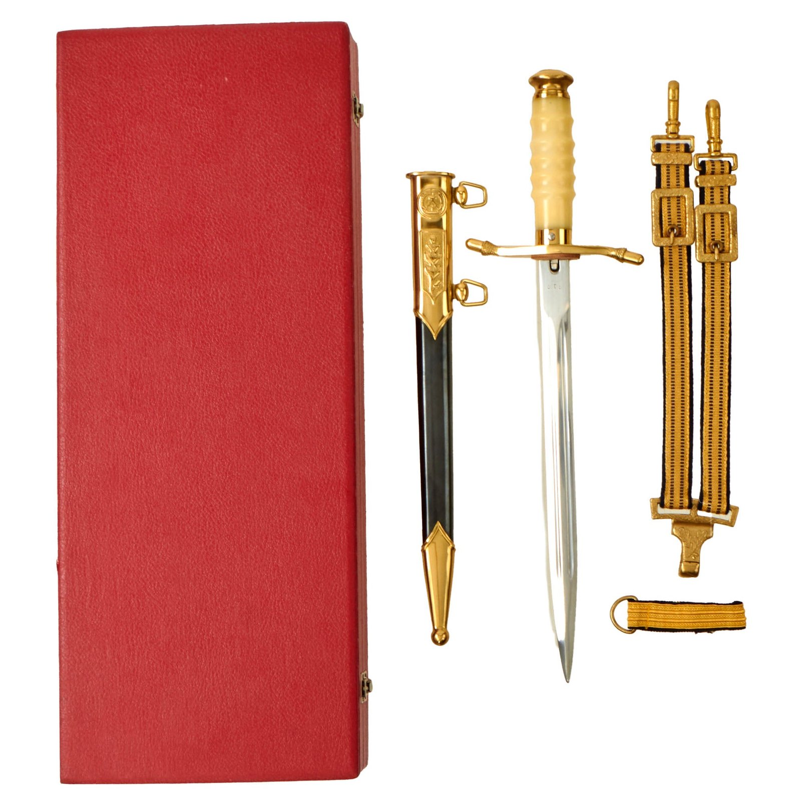 Buy Original Cold War Era East German DDR Volksmarine (‘VM’) Officer’s Dress Dagger Set With Presentation Case | Original Firearms Antique For Sale
