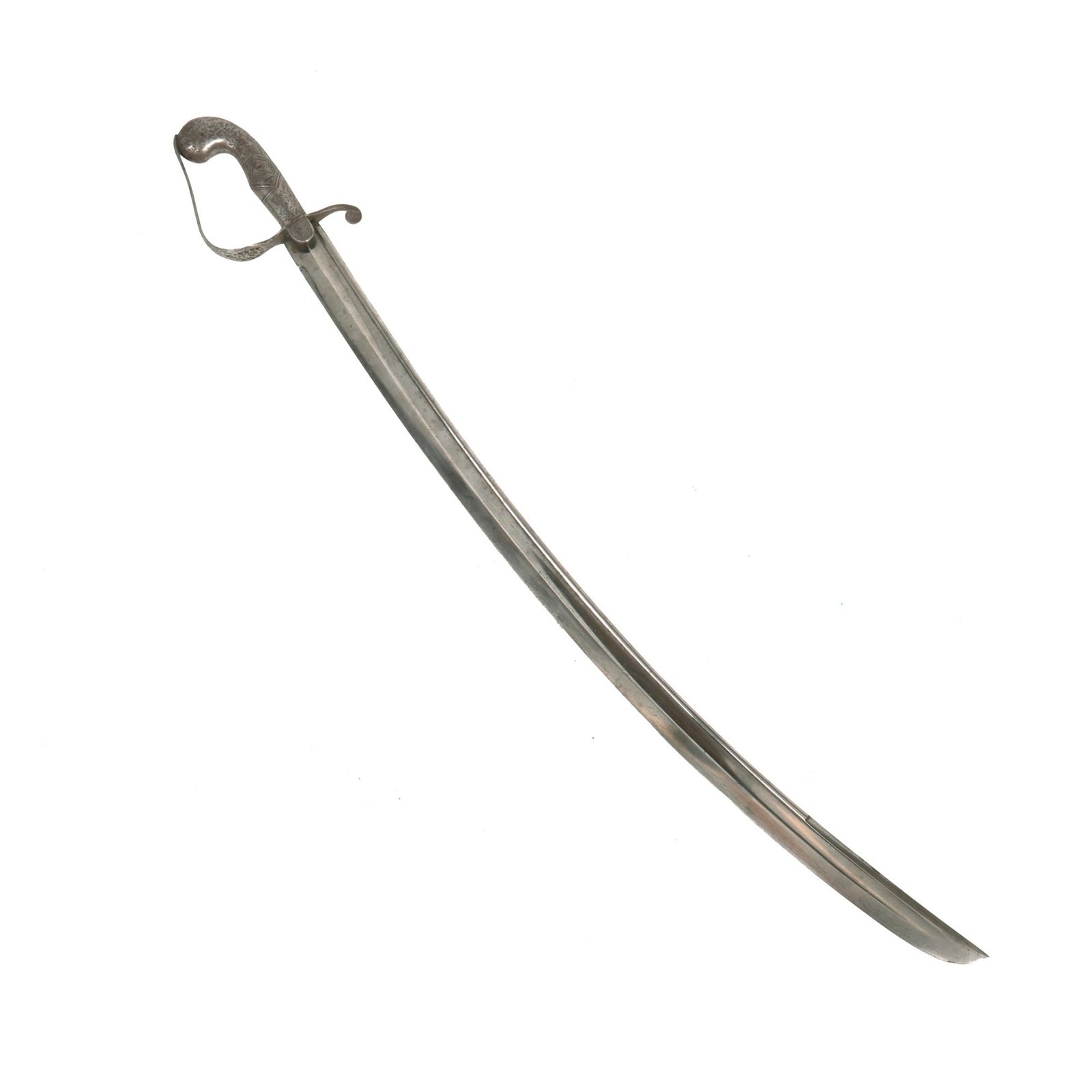 Buy Original Persian / Arab 19th Century Sword with Ornate Engraved Hilt | Original Firearms Antique For Sale