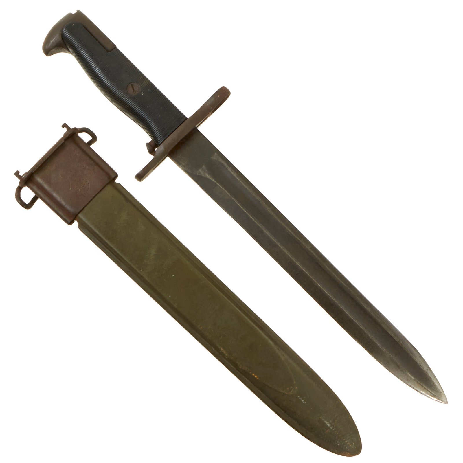 Buy Original U.S. WWII M1 Garand 10 inch Cutdown Bayonet by Union, Fork & Hoe with M7 Scabbard | Original Firearms Antique For Sale