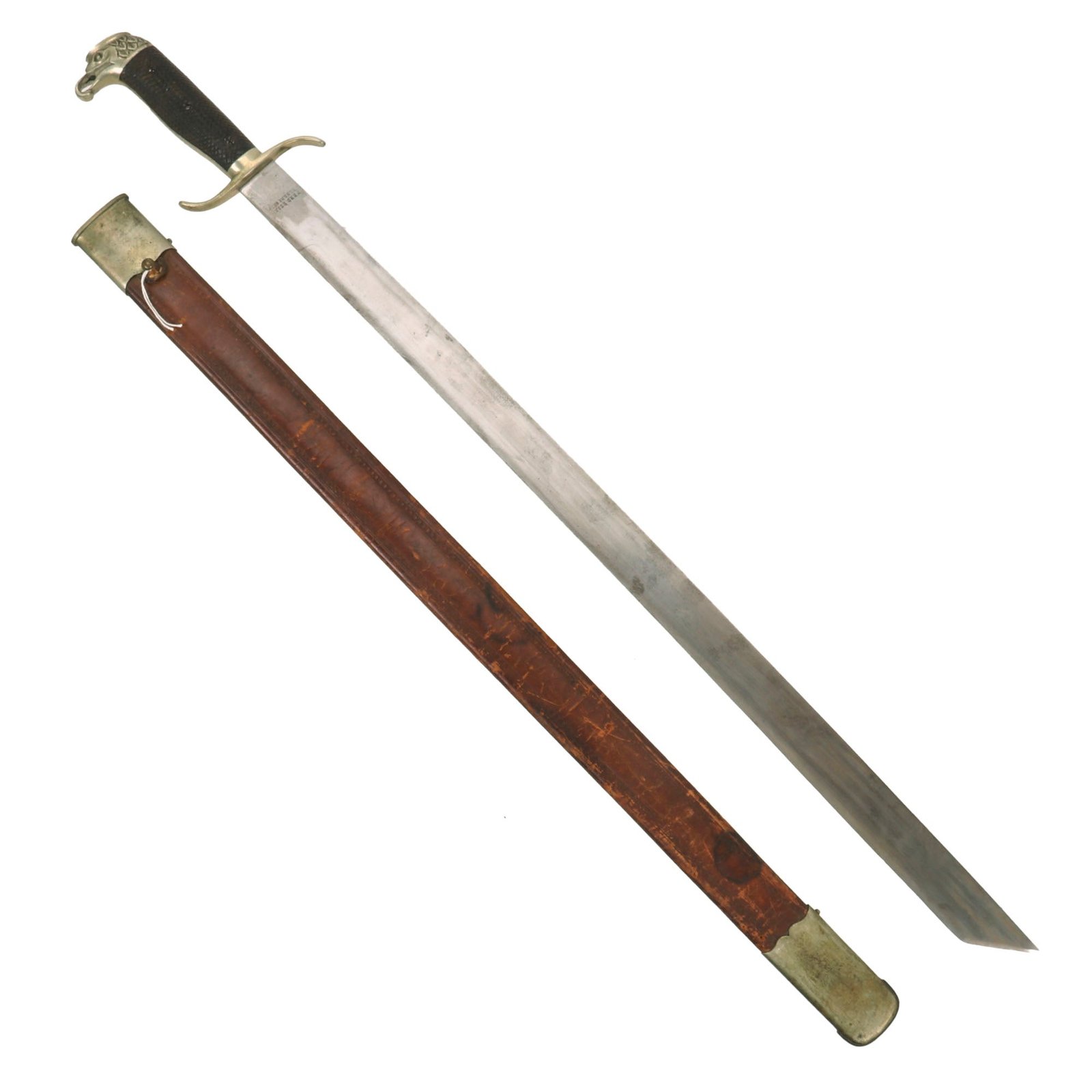 Buy Original Spanish-American War Era Spanish Officer Pioneer Machete Sword by Frederick Esser of Germany With Scabbard | Original Firearms Antique For Sale