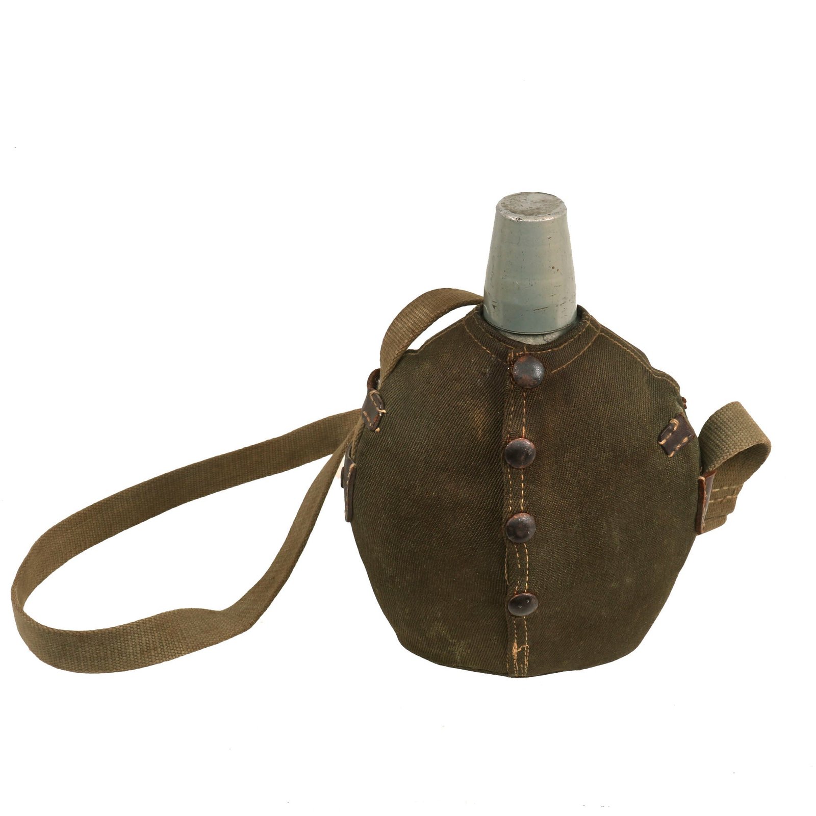 Buy Original WWII Japanese Officer’s Canteen with Cover, Cup, and Strap. | Original Firearms Antique For Sale