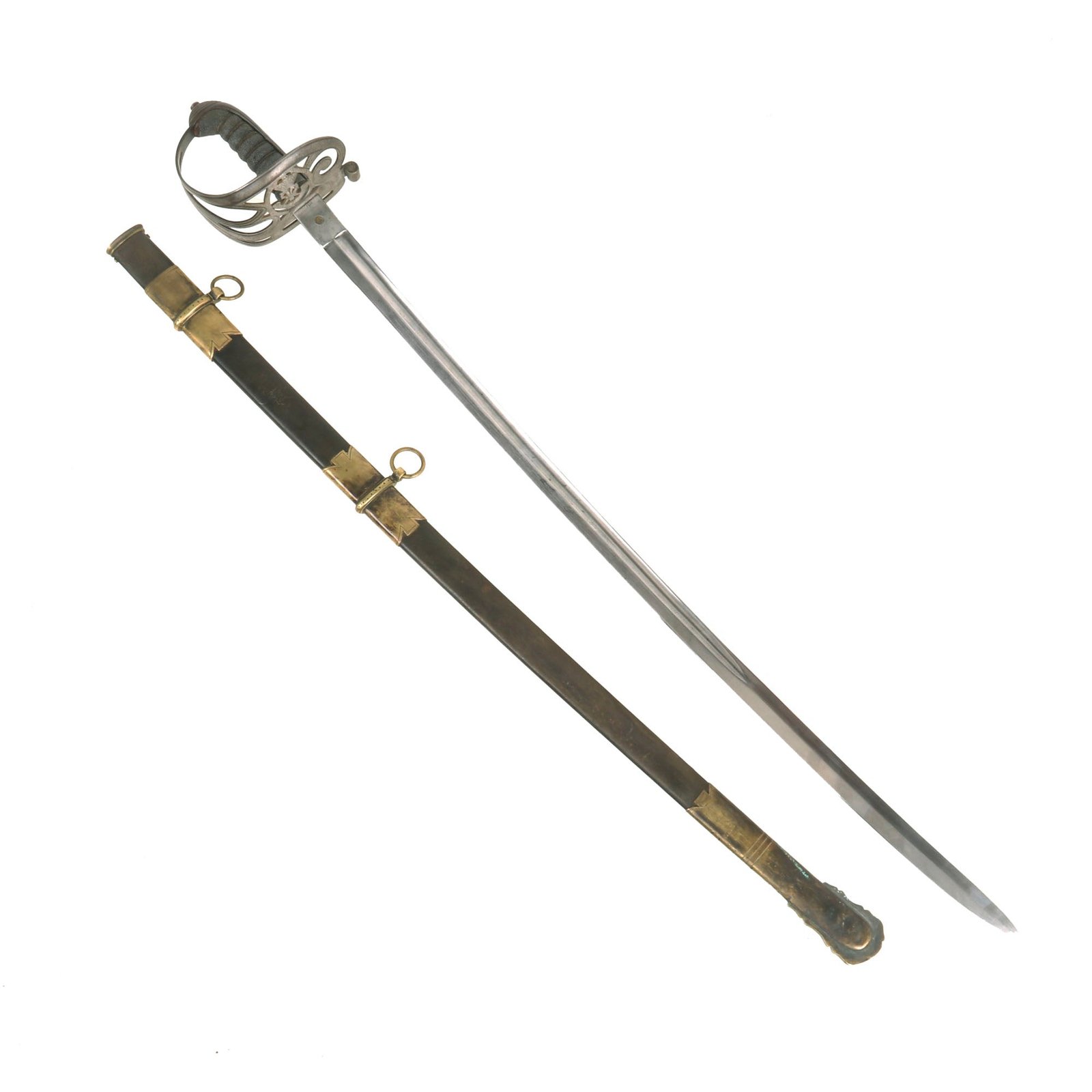 Buy Original British Victorian P-1827 Rifle Regiment Officer's Sword by Friedrich Hörster & Co. (FH) with Scabbard - circa 1850 | Original Firearms Antique For Sale