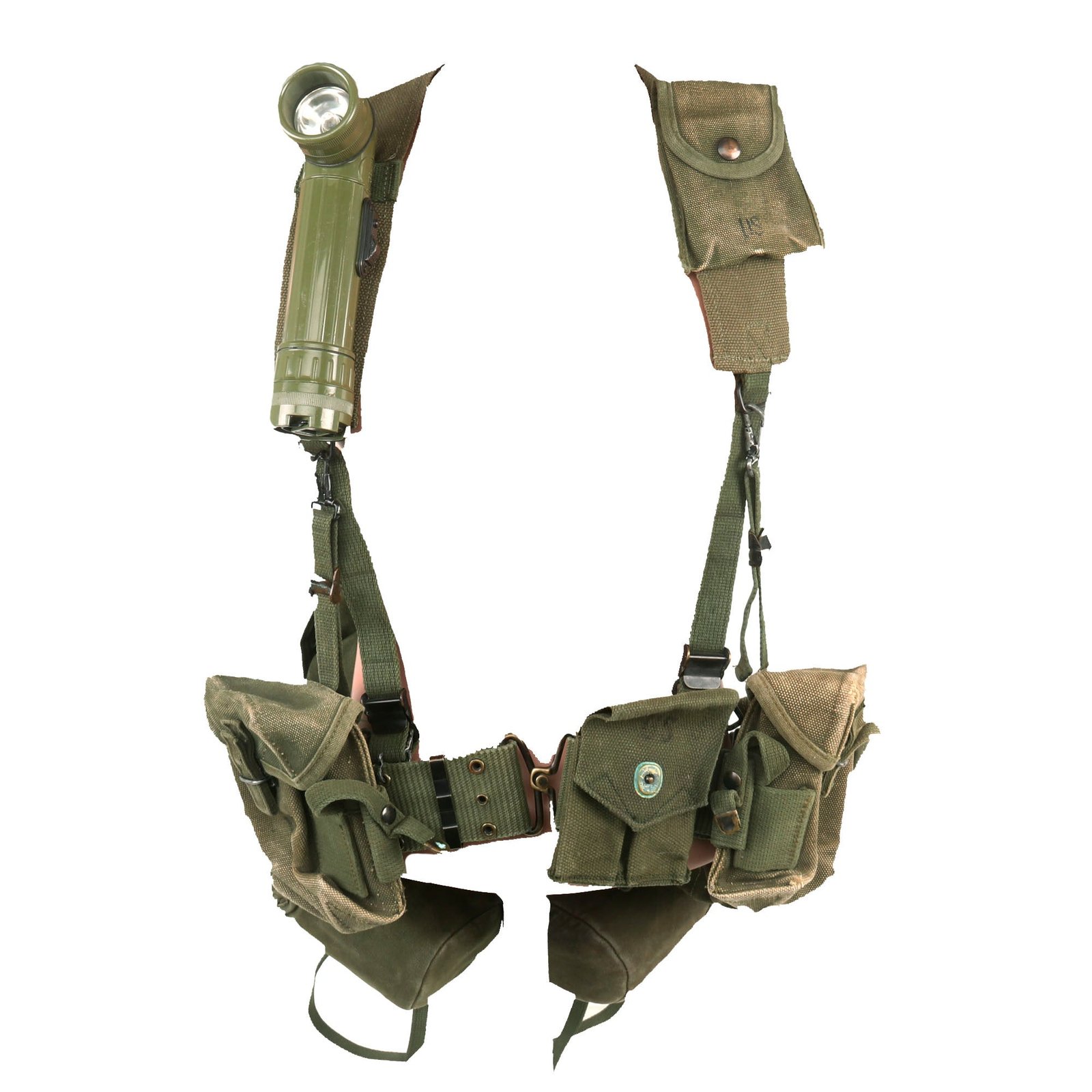 Buy Original U.S. Vietnam War M-56 Gear Set - Belt Rig with 2 Canteens & Pouches | Original Firearms Antique For Sale