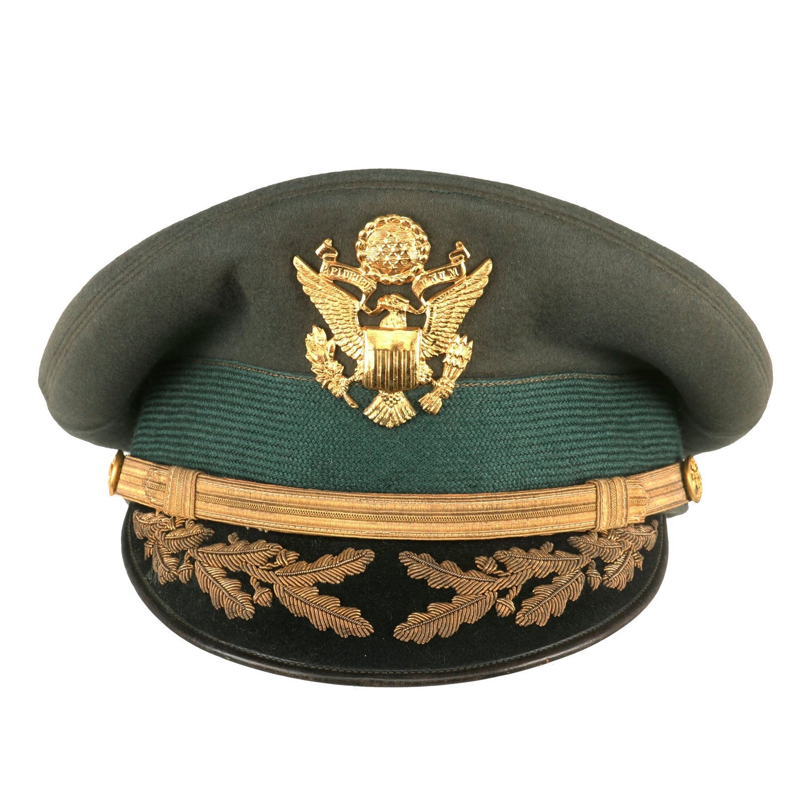 Buy Original U.S. Vietnam War Era General Wallace Magathan Attributed “Green Service” Uniform Peaked Visor Cap by Luxenberg, New York - Commander US Army Security Assistance Command (March 1972 – July 1973) | Original Firearms Antique For Sale