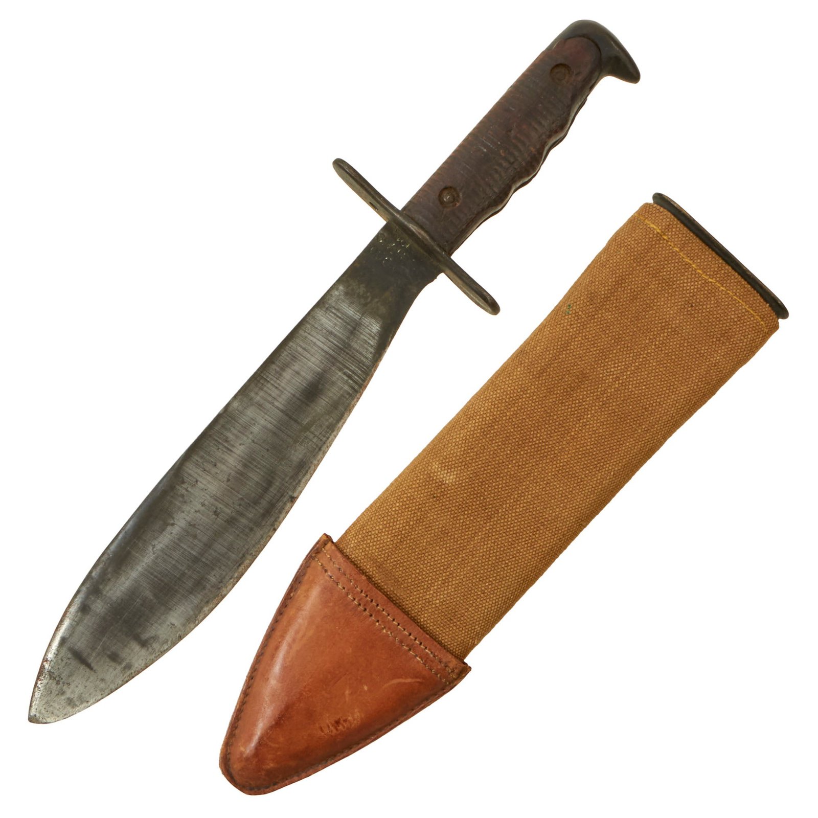 Buy Original U.S. WWI Model 1917 Bolo Knife by American Cutlery Co. with Scabbard by Bauer Bros. - dated 1918 | Original Firearms Antique For Sale