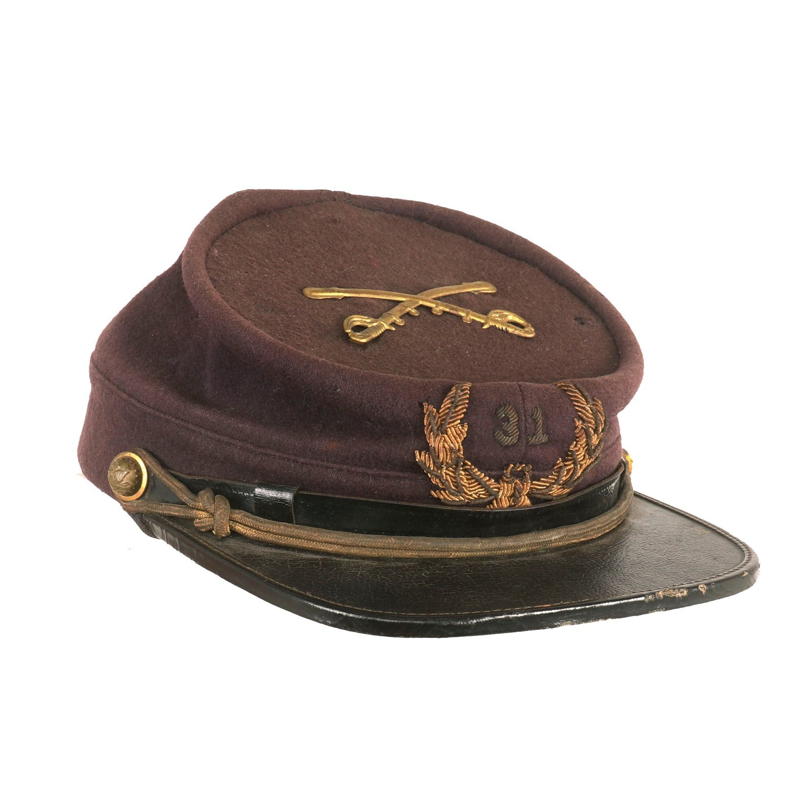 Buy Original U.S. Civil War 31st Cavalry Regiment GAR Grand Army of the Republic Veteran’s Chasseur Pattern Kepi - No Sweatband | Original Firearms Antique For Sale