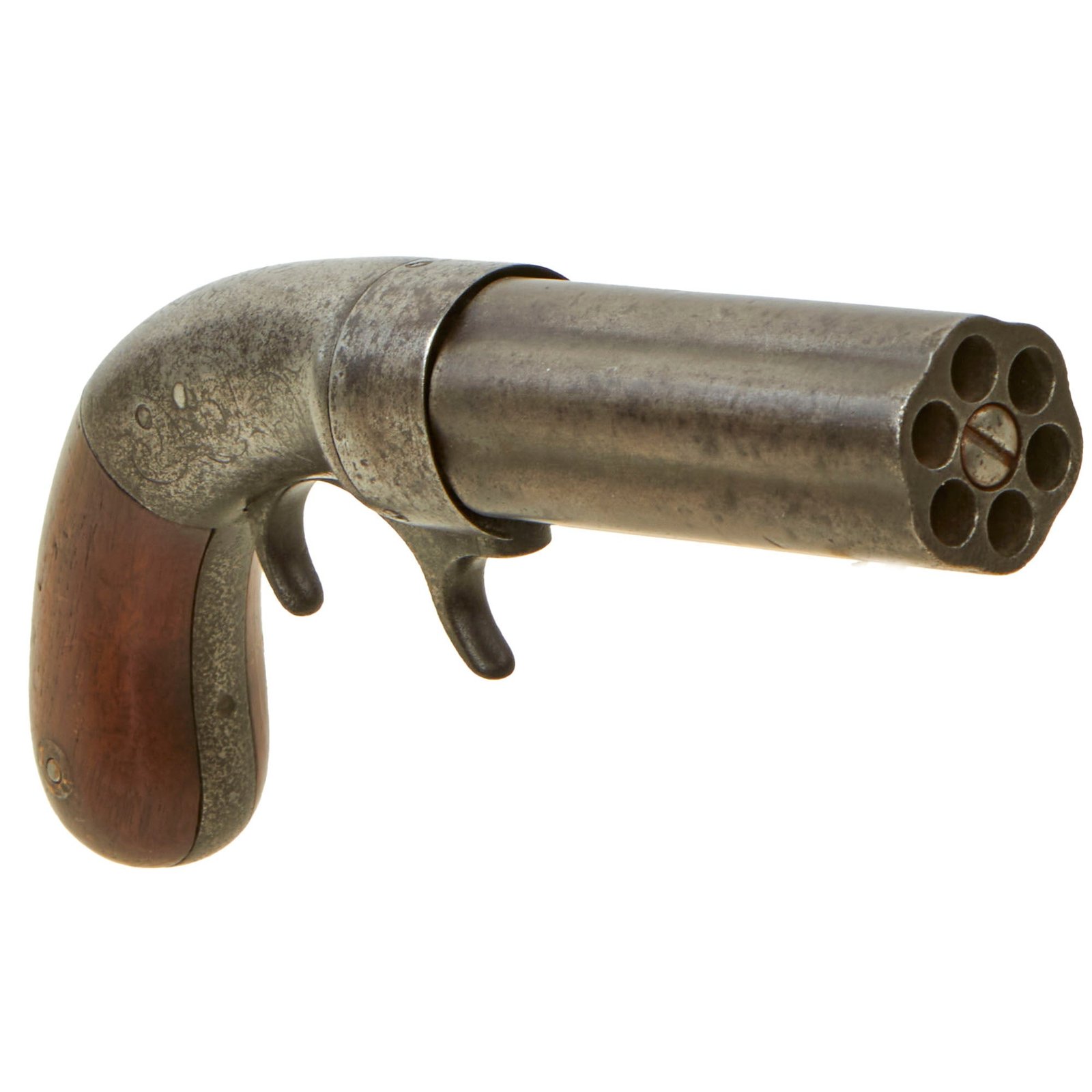 Buy Original U.S. Single Action Double Trigger Underhammer Percussion Pepperbox Revolver Circa 1845 - Matching Serial 35 | Original Firearms Antique For Sale