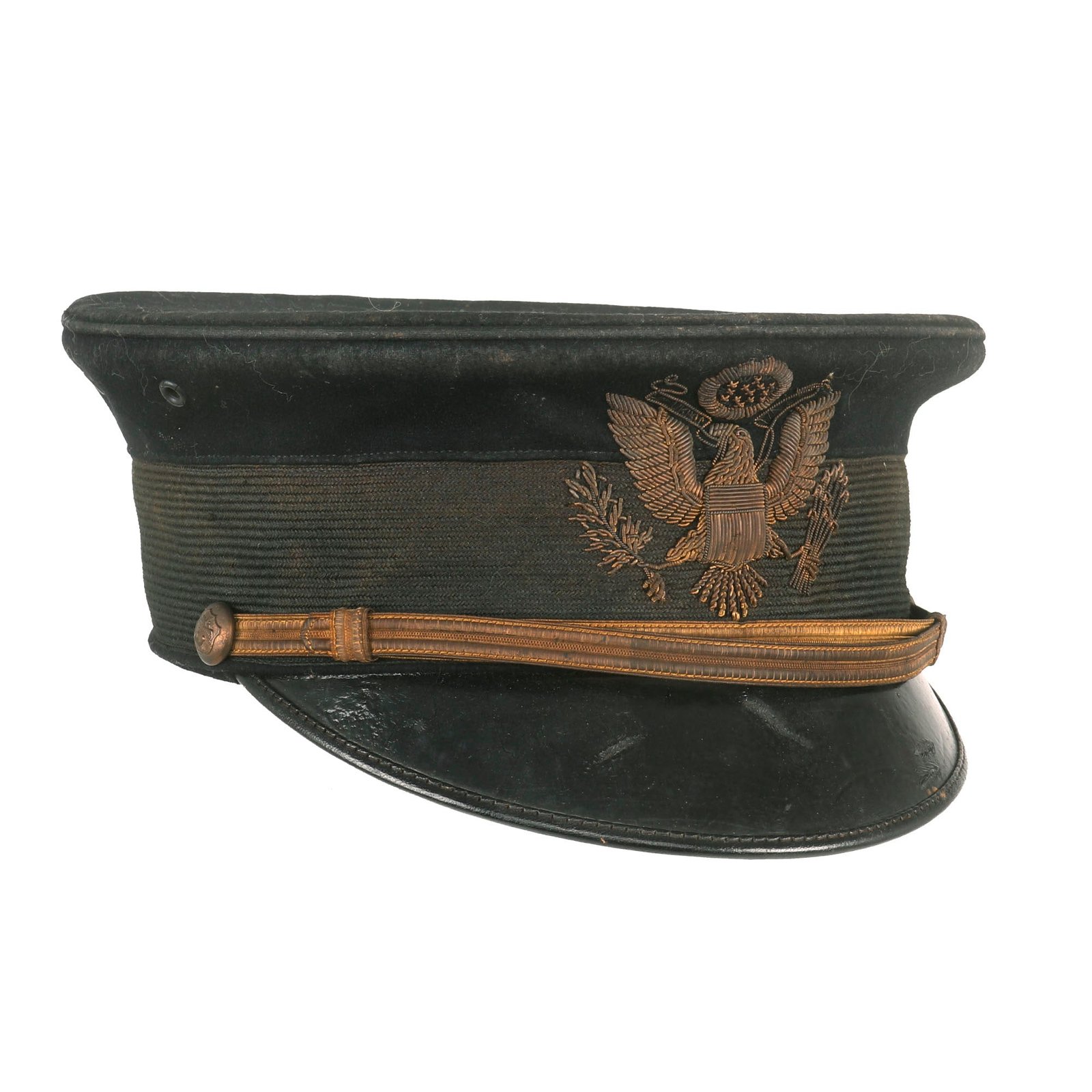 Buy Original U.S. Philippine-American War Era US Army Officer’s M1902 Visor Cap With Direct Embroidered Bullion Insignia by The M.C. Lilley & Co - Size 7 ¼ | Original Firearms Antique For Sale