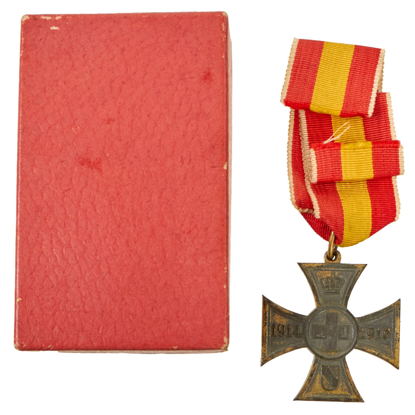 Buy Original Imperial German WWI Grand Duchy of Baden Military Cross for War Aid Volunteers in Original Case | Original Firearms Antique For Sale