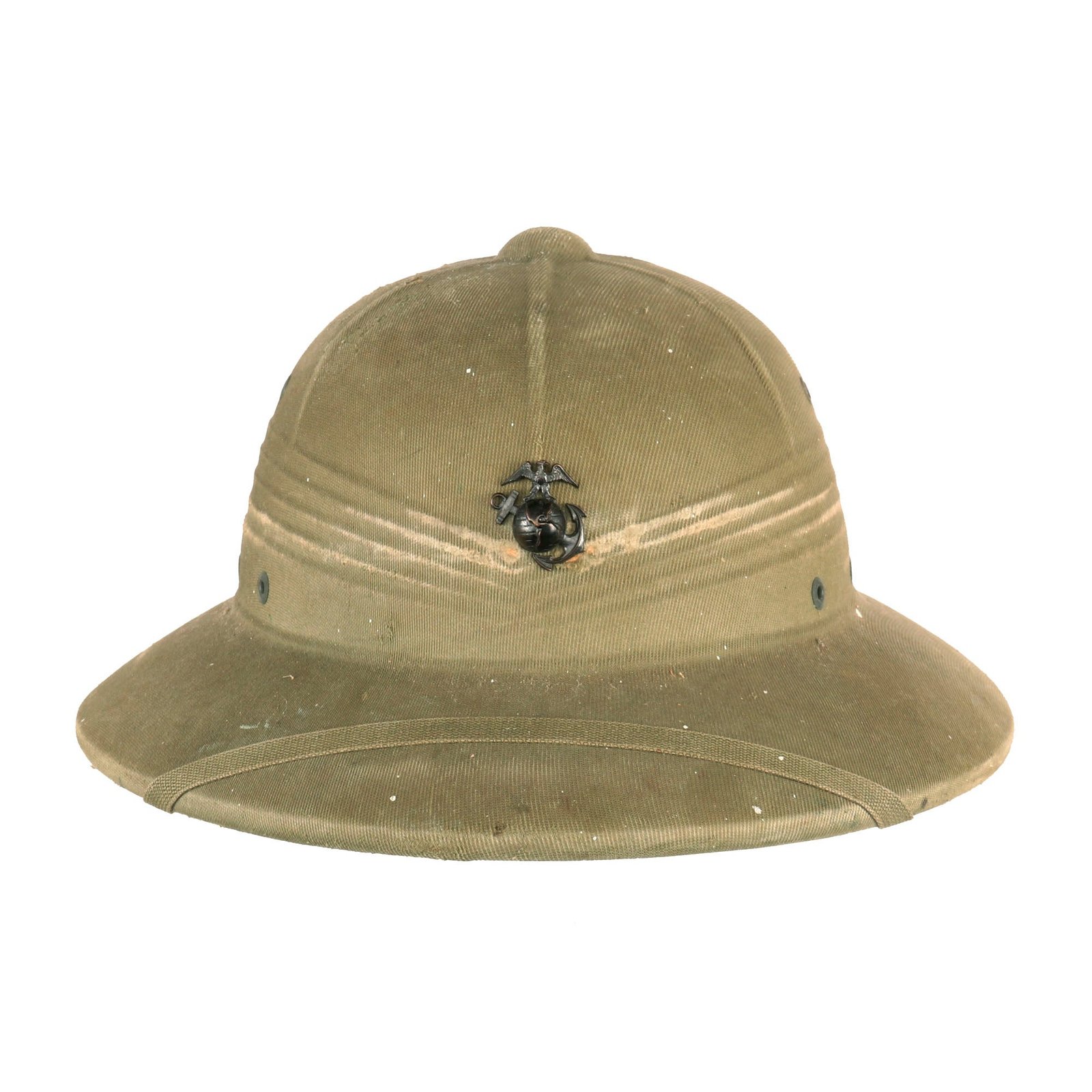 Buy Original U.S. WWII USMC Pressed Fiber Sun Helmet by International Hat Co Dated 1944 | Original Firearms Antique For Sale