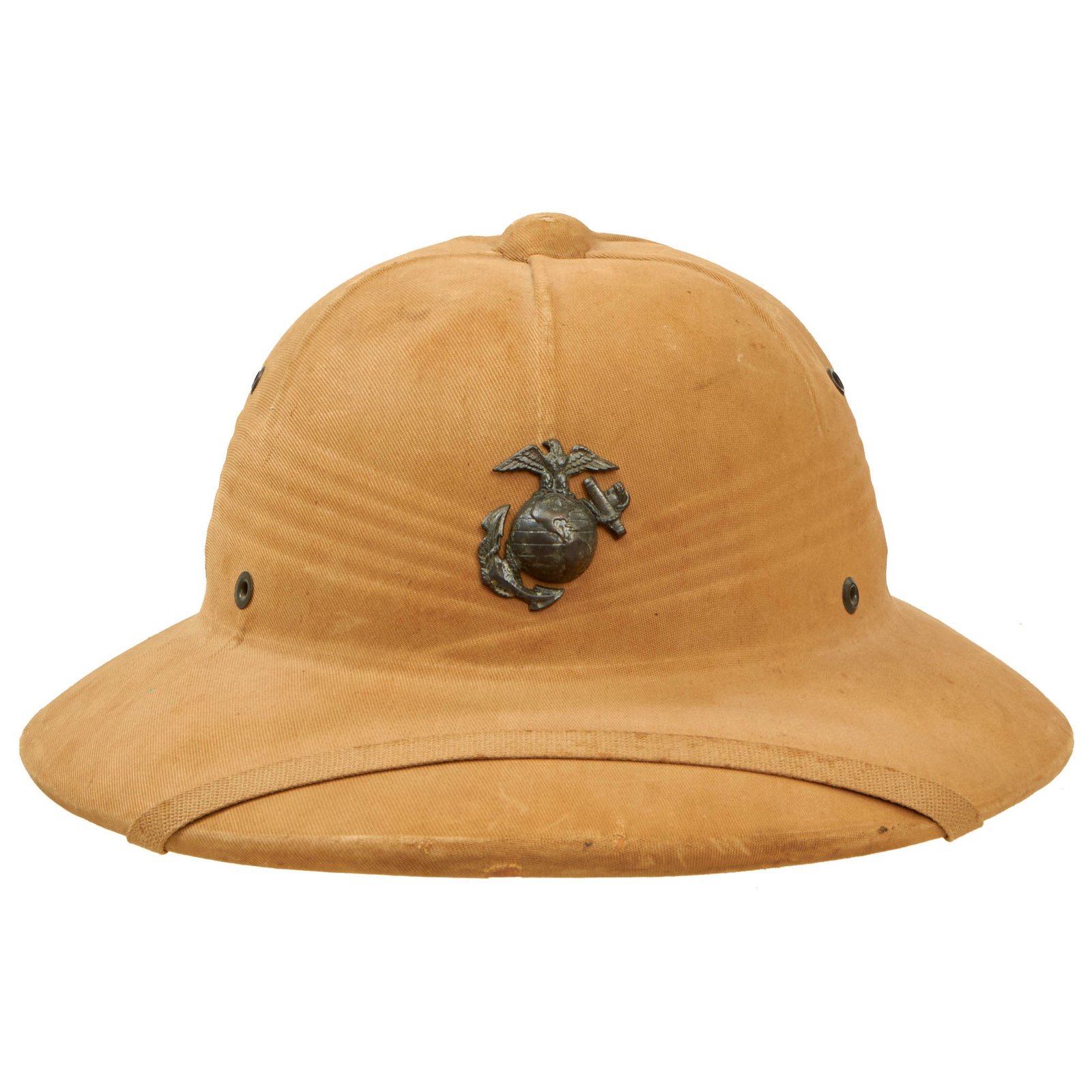Buy Original U.S. WWII USMC Named Pressed Fiber Sun Helmet by International Hat Co Dated 1943 | Original Firearms Antique For Sale