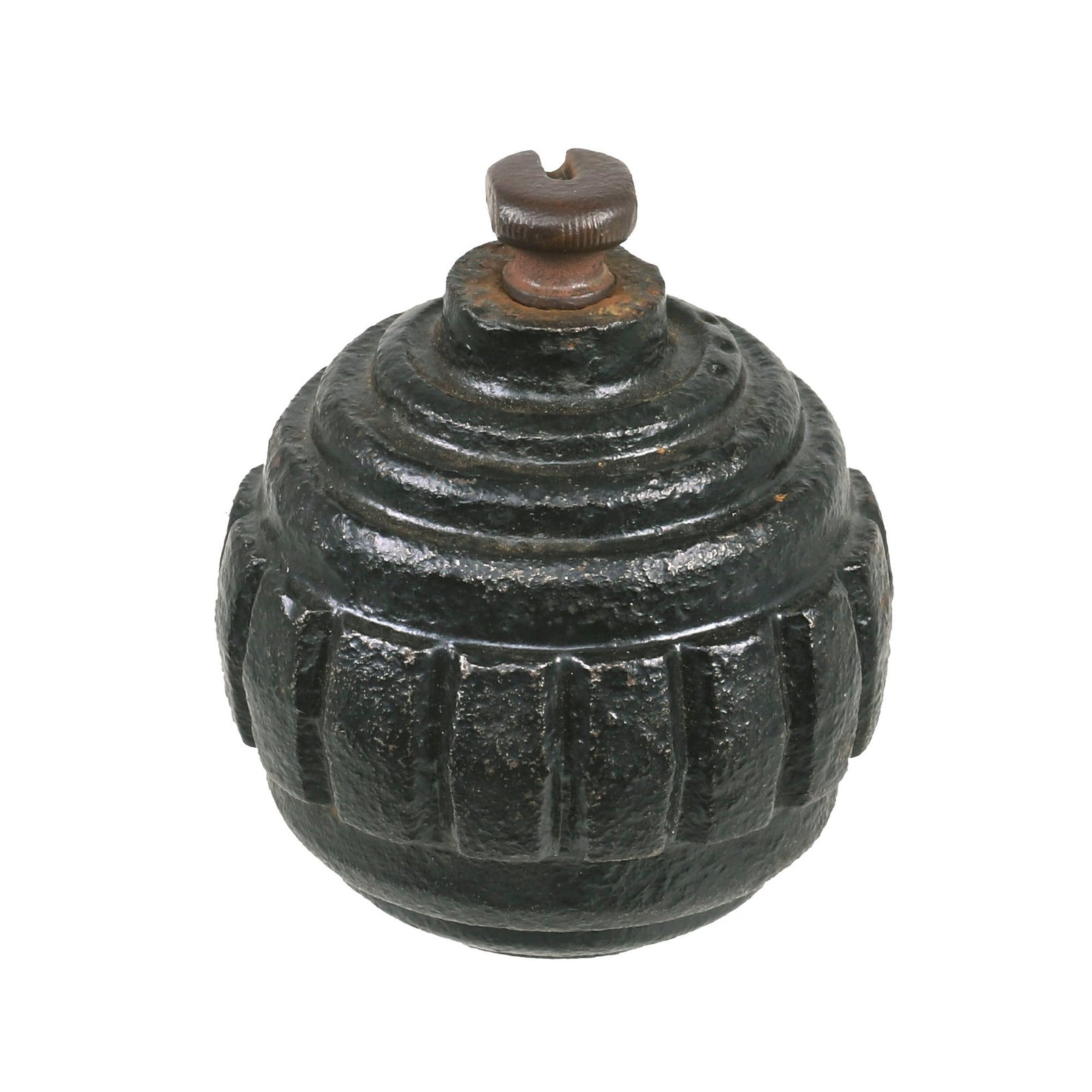 Buy Original Imperial German WWI Model 1915 n/A Ball Hand Fragmentation Inert Grenade With Transit Plug - Kugelhandgranate | Original Firearms Antique For Sale