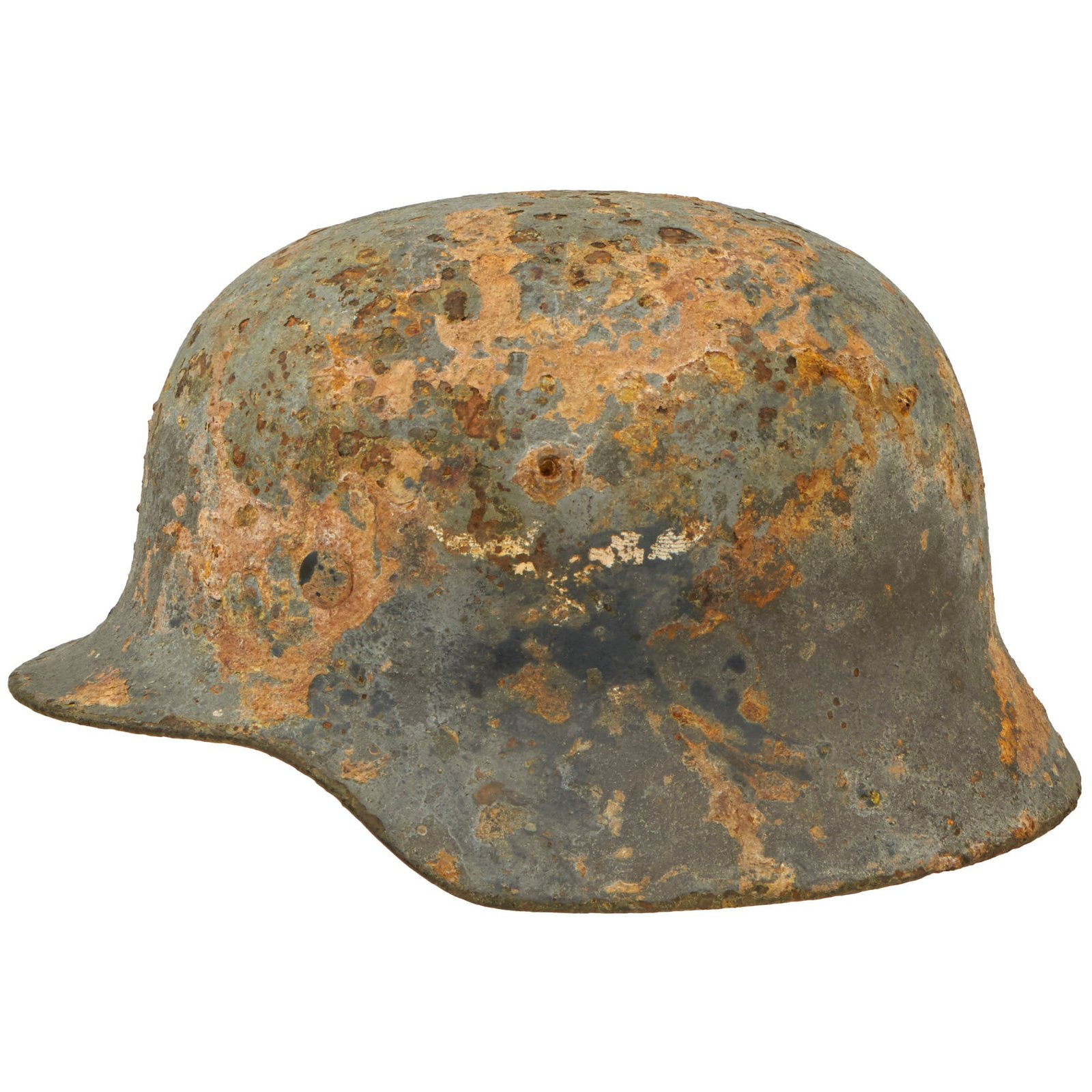 Buy Original German WWII Battlefield Dug Luftwaffe Double Decal M35 Relic Helmet Shell with Liner Band Remnants - Size 64 | Original Firearms Antique For Sale