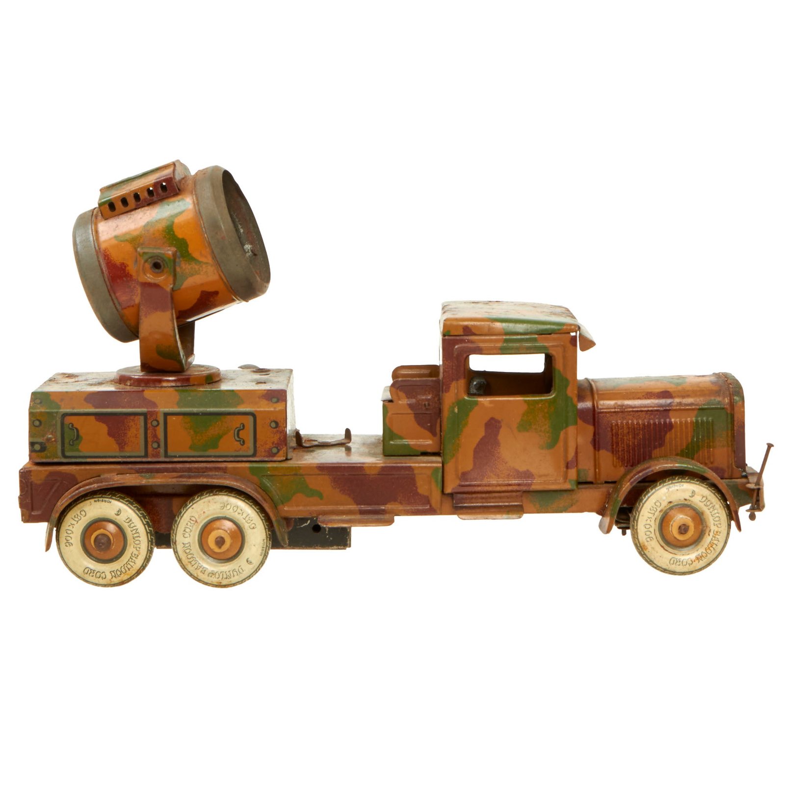 Buy Original German WWII O&M Haußer Tinplate Litho Wehrmacht Searchlight Truck Model Toy - Users German Army Flashlight Battery | Original Firearms Antique For Sale