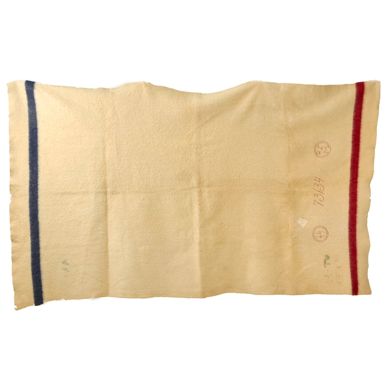 Buy Original German Pre WWII Waffen SS Marked 51" × 85" Wool Blanket - SS 73/34 RZM | Original Firearms Antique For Sale