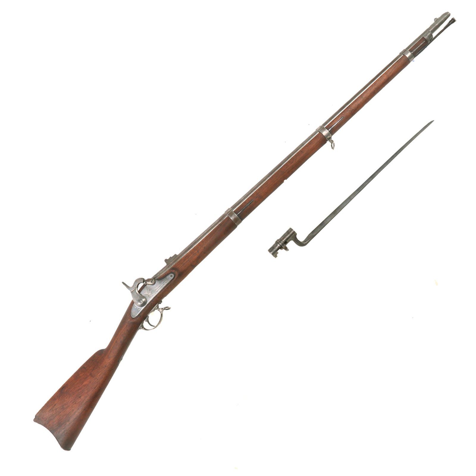 Buy Original U.S. Civil War Springfield Model 1861 Contract Rifled Musket by Savage with N.J. Surcharge and Bayonet - Dated 1863 | Original Firearms Antique For Sale