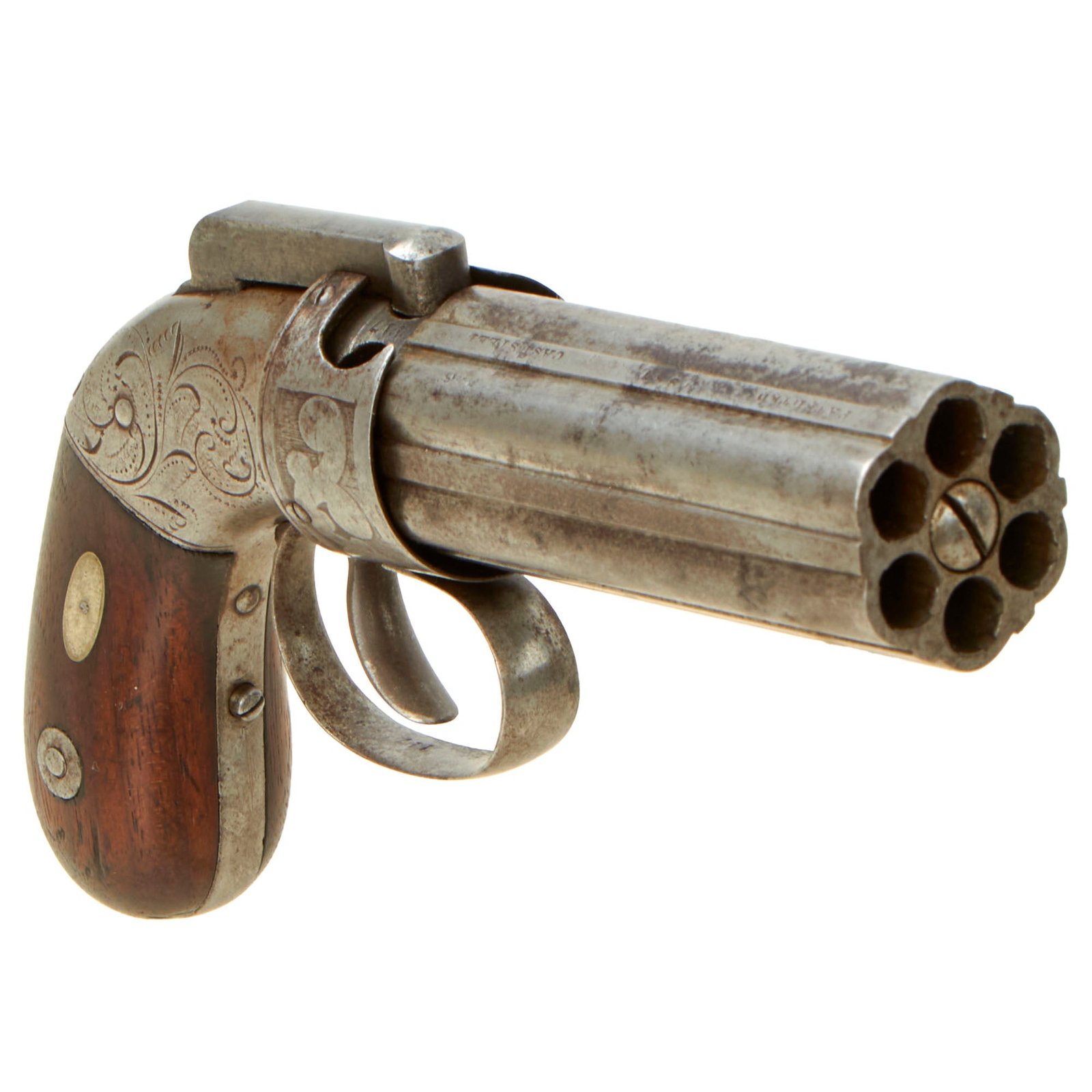 Buy Original U.S. Allen & Thurber of Norwich 1837 Patent .31cal Percussion Pepperbox Revolver - Matching Serial 117 | Original Firearms Antique For Sale