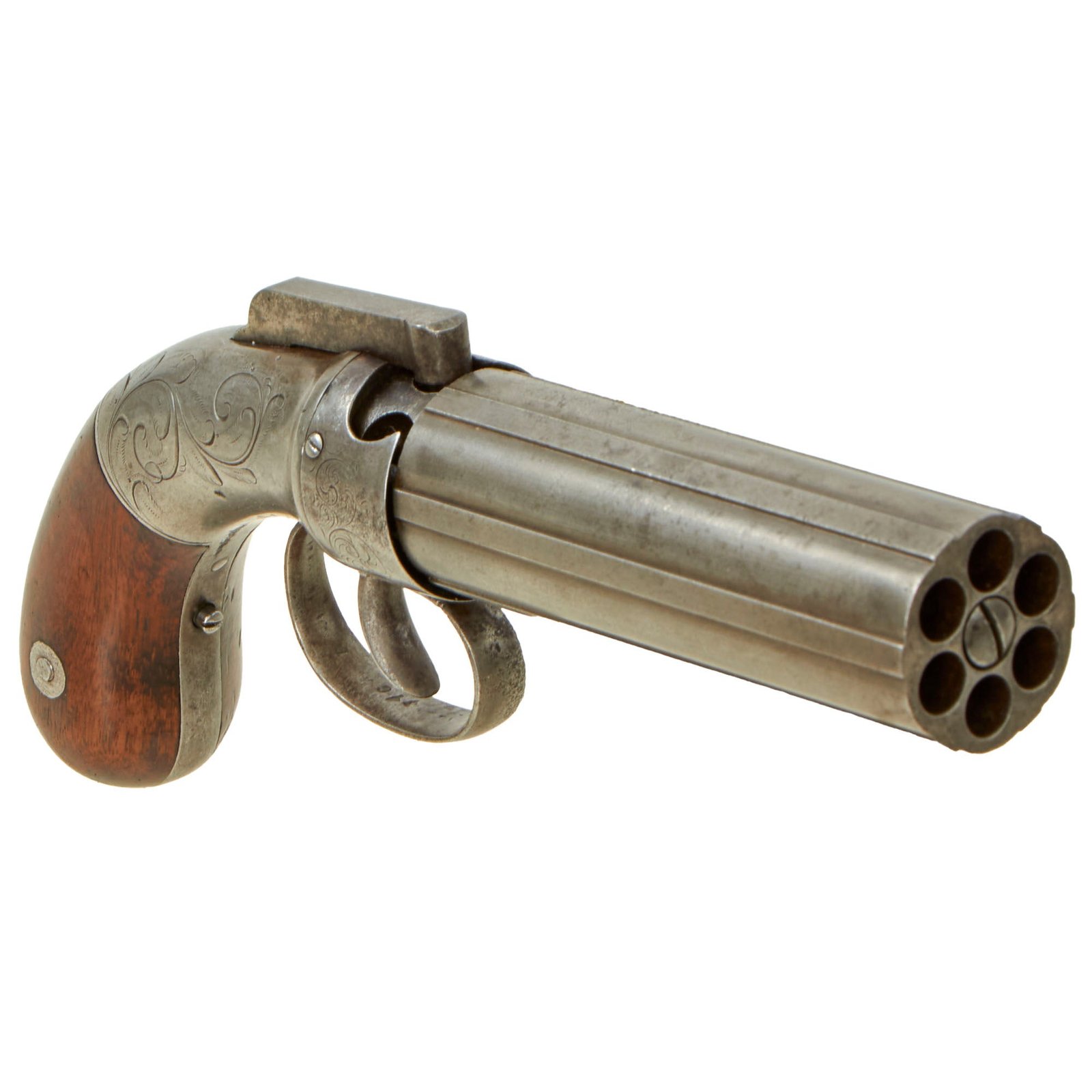 Buy Original U.S. Allen & Thurber of Worcester 1837 Patent .31cal Percussion Pepperbox Revolver - Matching Serial 346 | Original Firearms Antique For Sale