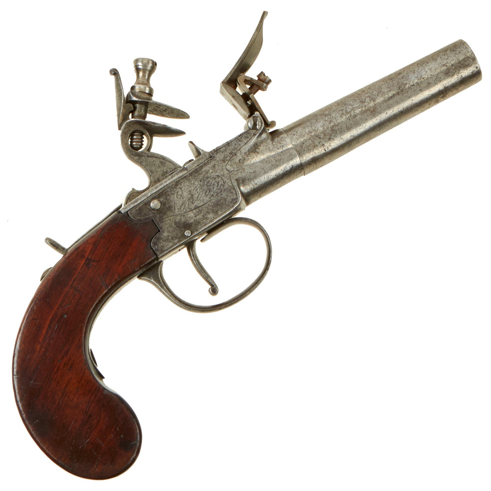 Buy Original British Flintlock Pocket Pistol by Turner of London with Turn Off Barrel - circa 1780 | Original Firearms Antique For Sale