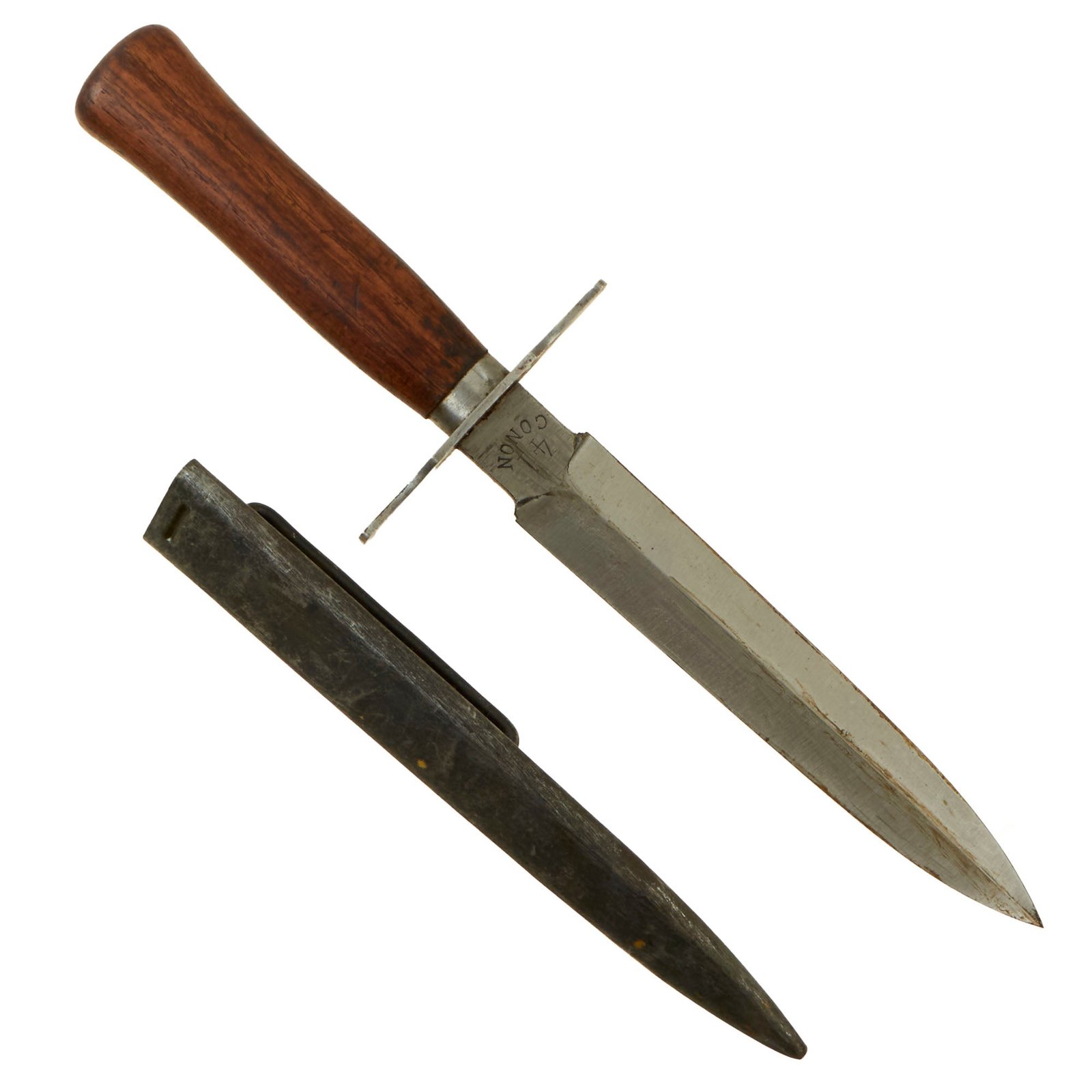 Buy Original French WWI M1916 Type 2 Fighting Knife by Gonon 41 with Scabbard - Le Vengeur de 1870 | Original Firearms Antique For Sale