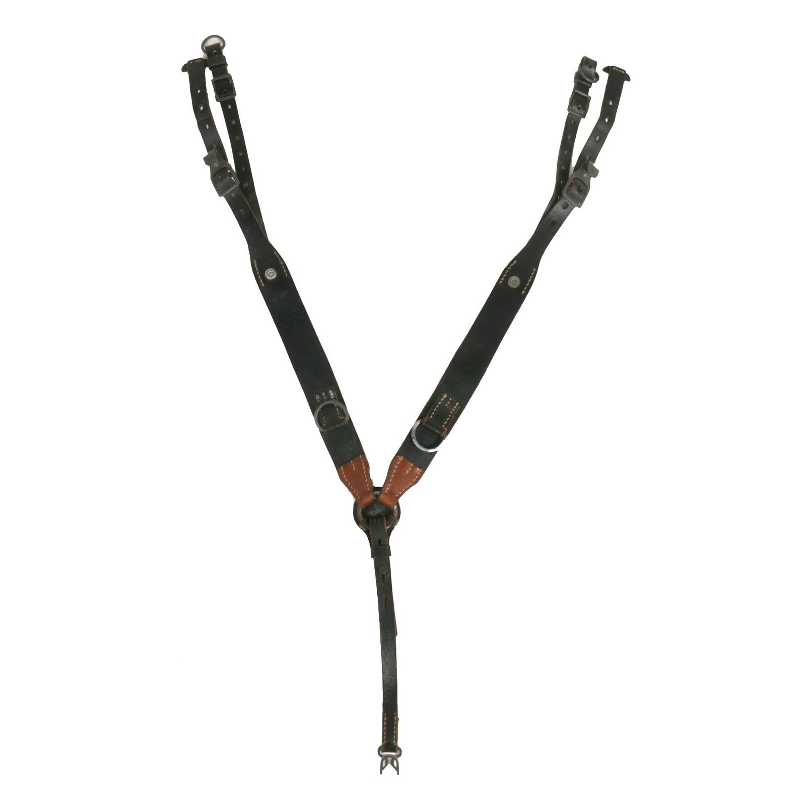 Buy Original Excellent German WWII Army Leather Combat Suspender Y Straps with Faint RBNr. Marking | Original Firearms Antique For Sale