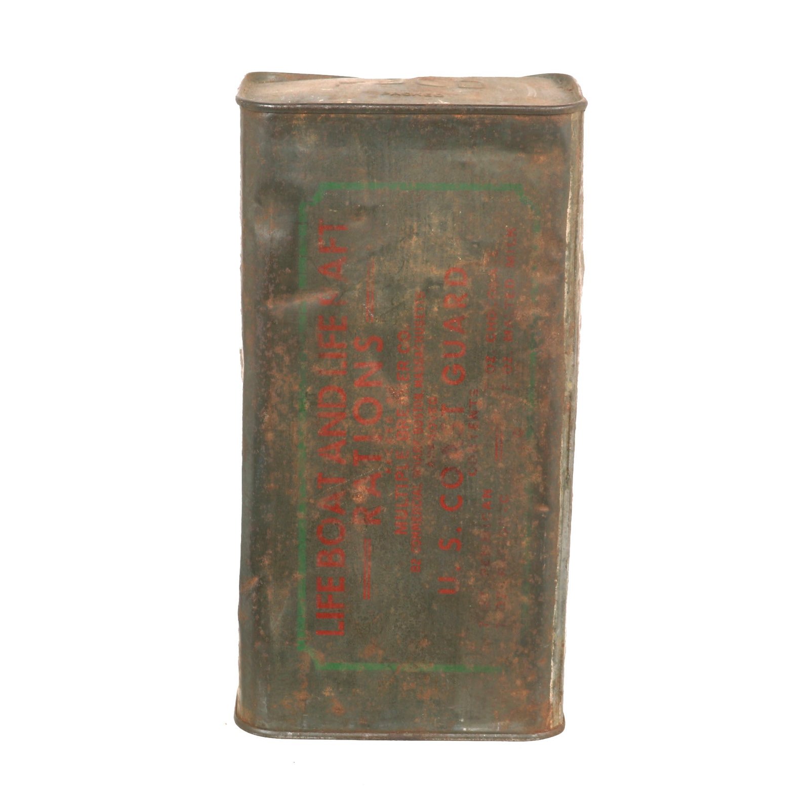 Buy Original U.S. WWII 1945 Dated U.S. Coast Guard Lifeboat and Life Raft Rations Can - Full and Unopened | Original Firearms Antique For Sale