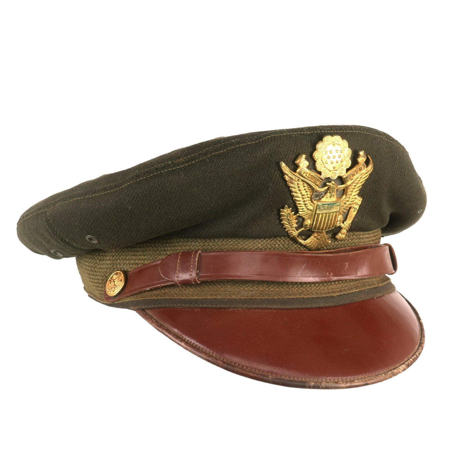 Buy Original U.S. WWII USAAF Officer Winter Crush Visor Cap Rare 1st Type Flighter by Bancroft - Early 1942 | Original Firearms Antique For Sale