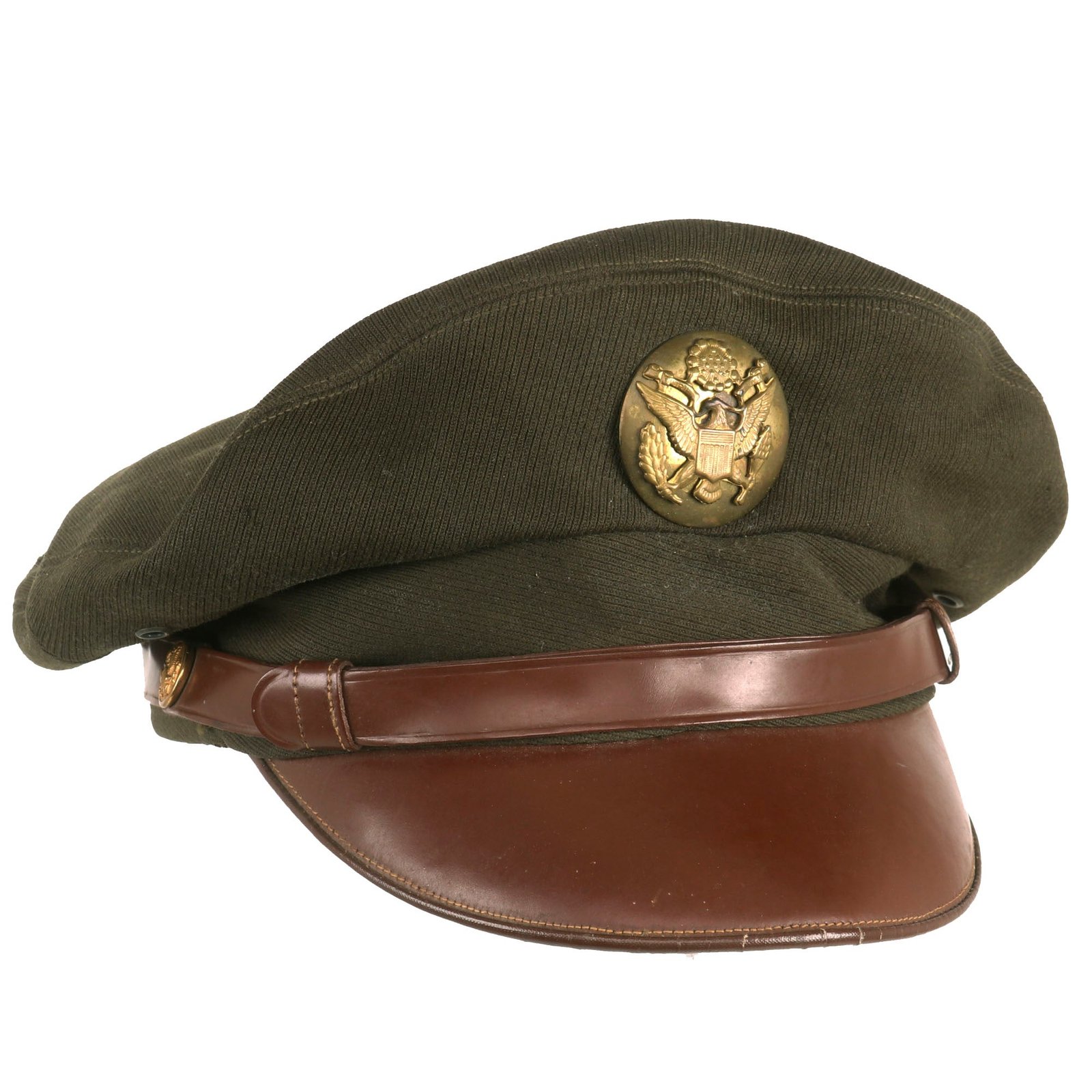 Buy Original U.S. WWII US Army Enlisted Winter Service Crusher Cap “Flyweight” by Mid City Uniform Cap Co - Size 7 | Original Firearms Antique For Sale