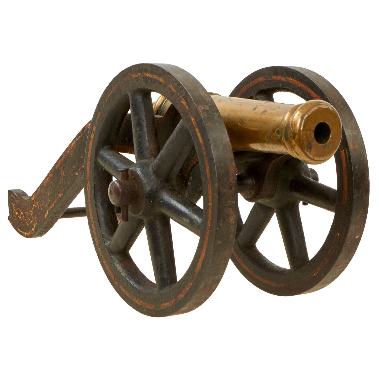 Buy Original 19th Century U.S. Brass Signal Cannon on Custom Steel Field Carriage with Steel Wheels | Original Firearms Antique For Sale